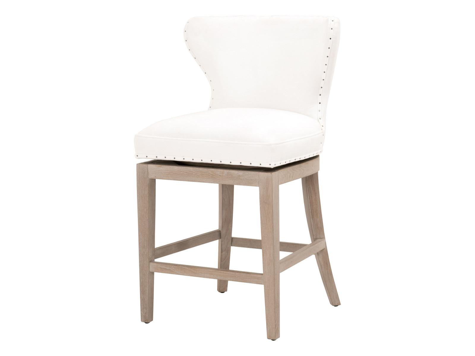 Essentials for Living Milton Swivel Upholstered Ash Wood Counter Stool