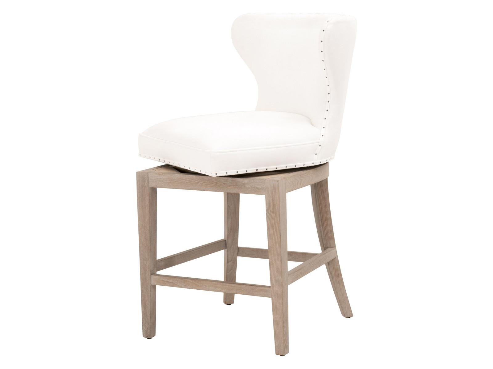 Essentials for Living Milton Swivel Upholstered Ash Wood Counter Stool
