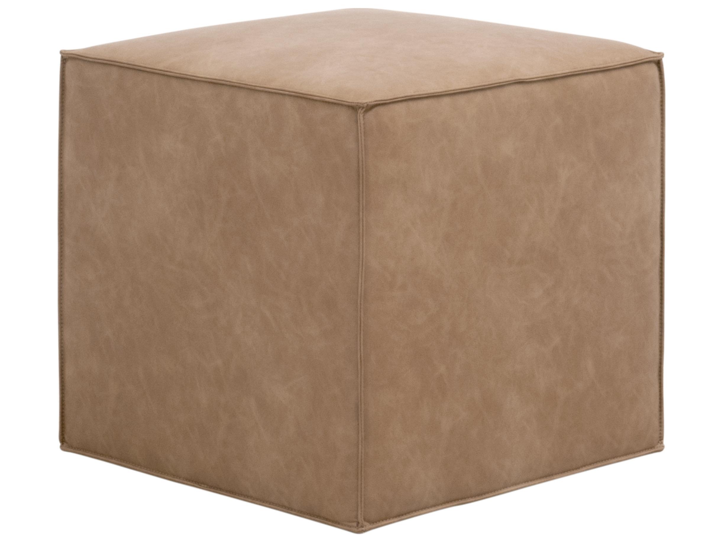 Essentials for Living Essentials Brown Leather Ottoman
