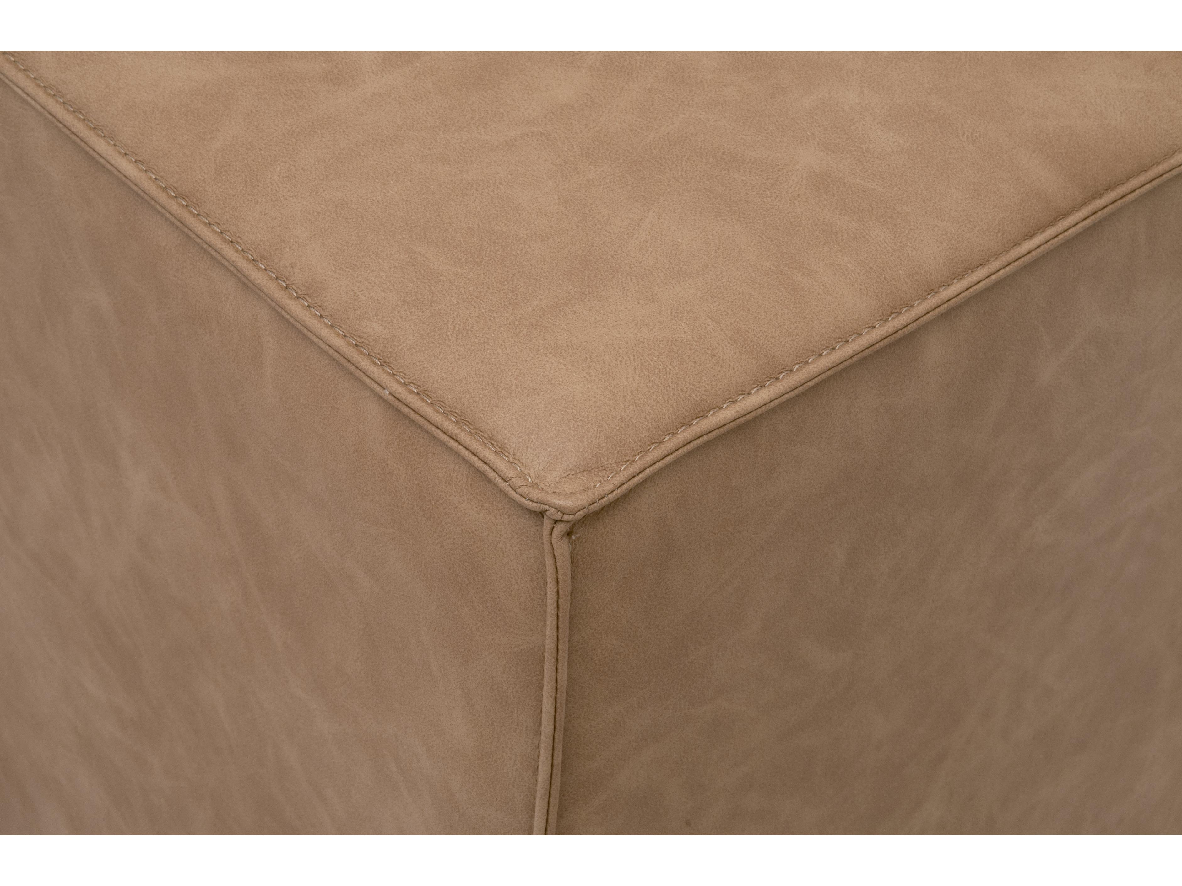Essentials for Living Essentials Brown Leather Ottoman