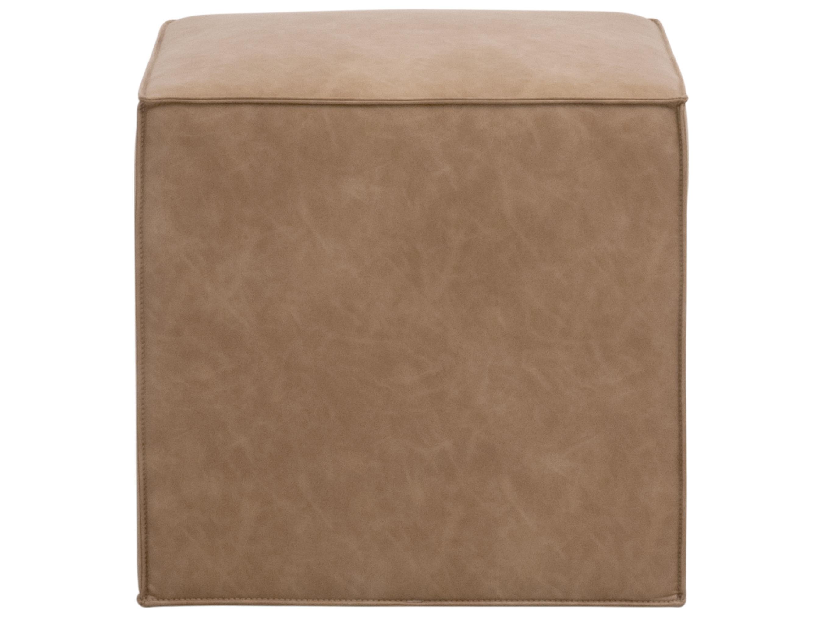 Essentials for Living Essentials Brown Leather Ottoman