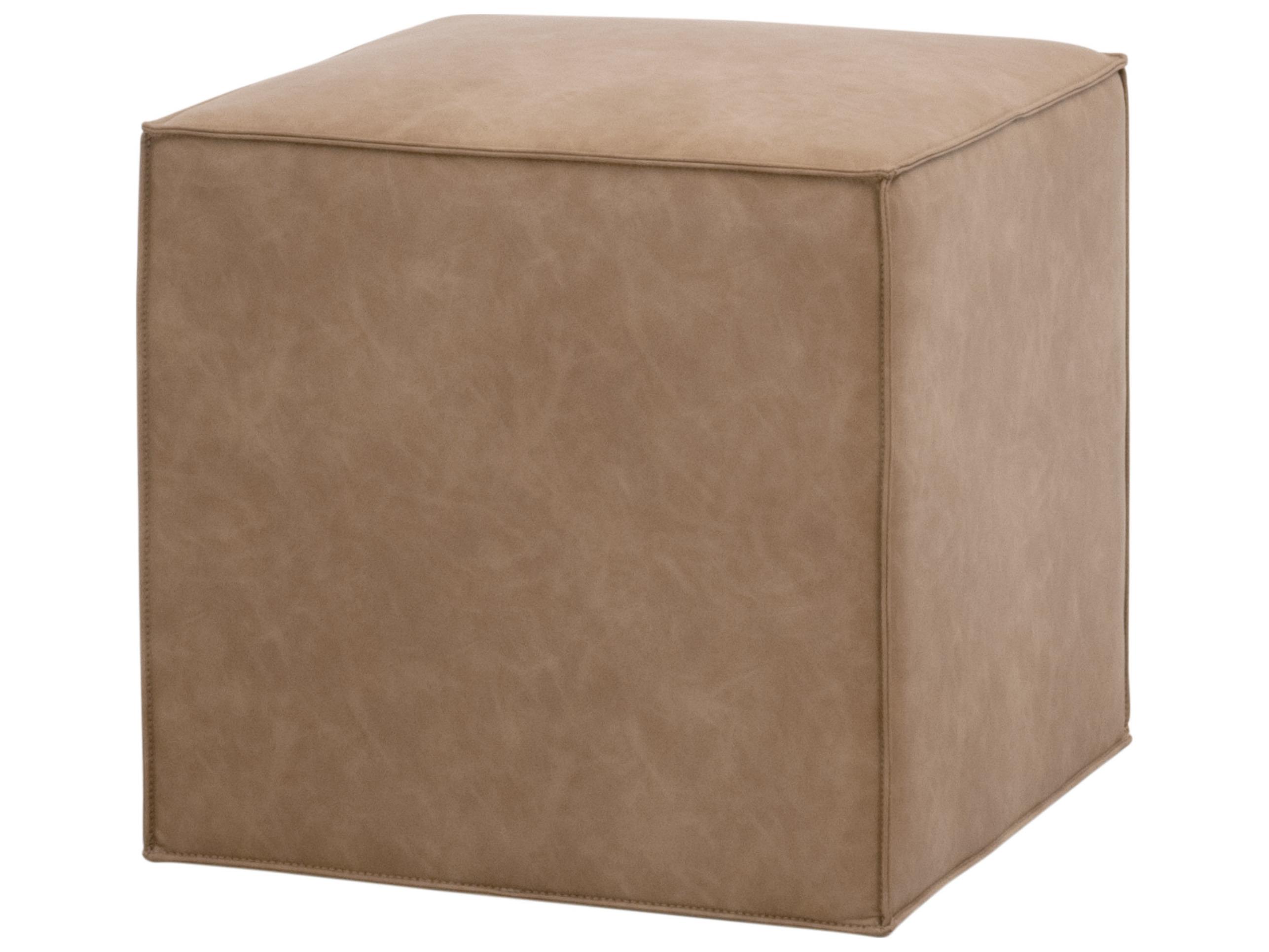 Essentials for Living Essentials Brown Leather Ottoman