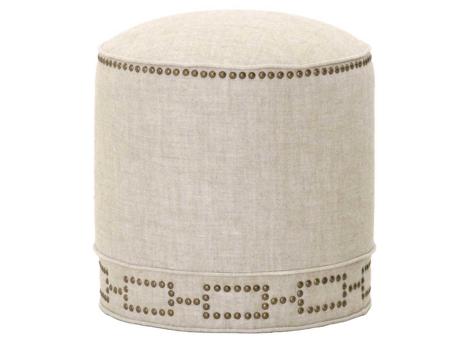 Luxecor Respite Bisque Beige Upholstered Ottoman