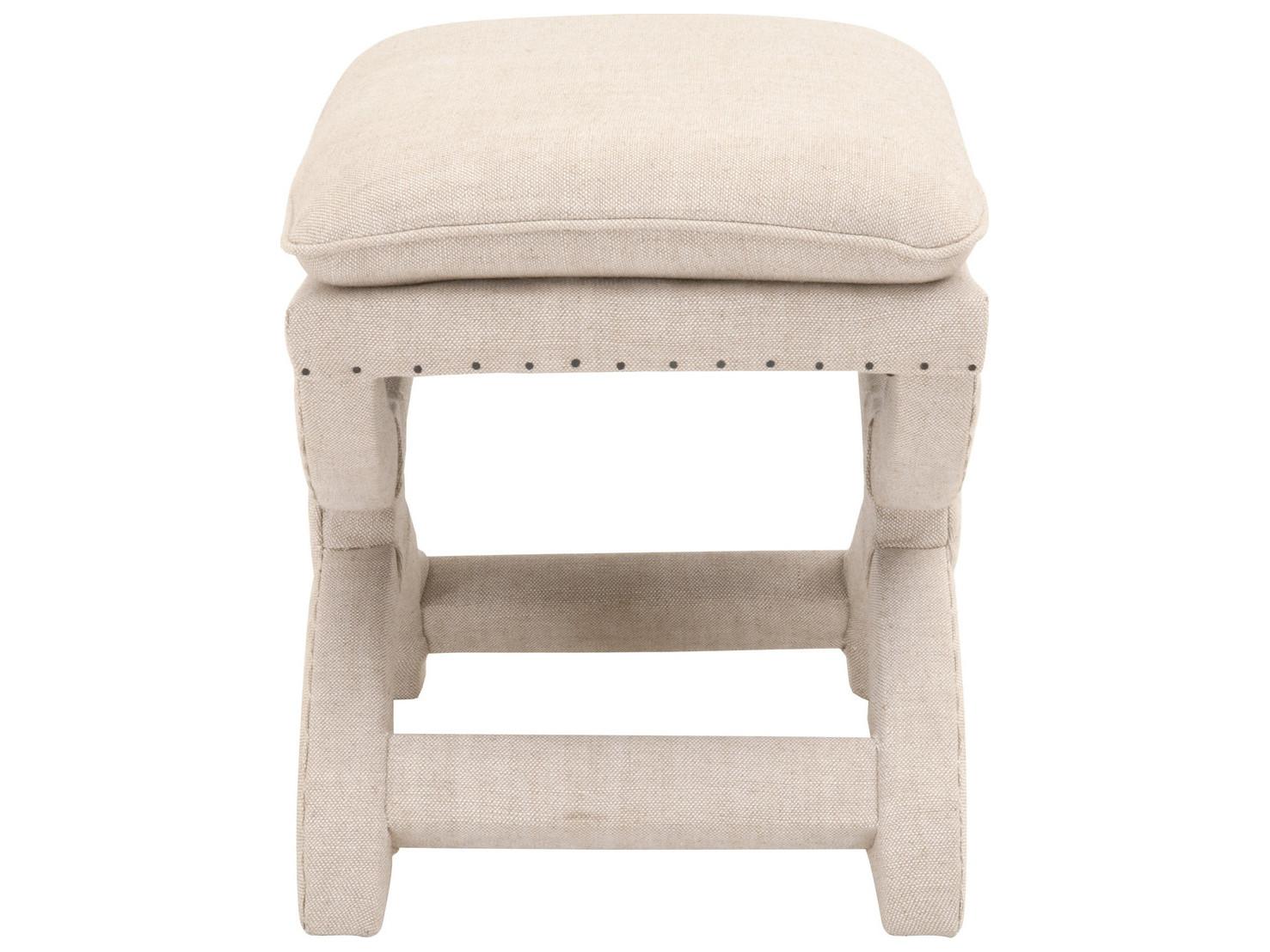 Luxecor Respite French Linen Beige Upholstered Ottoman