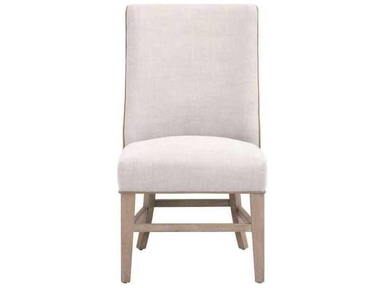 Luxecor Respite Ash Wood White Upholstered Armless Dining Chair