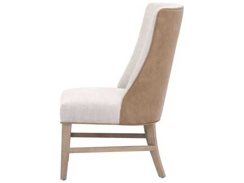 Luxecor Respite Ash Wood White Upholstered Armless Dining Chair