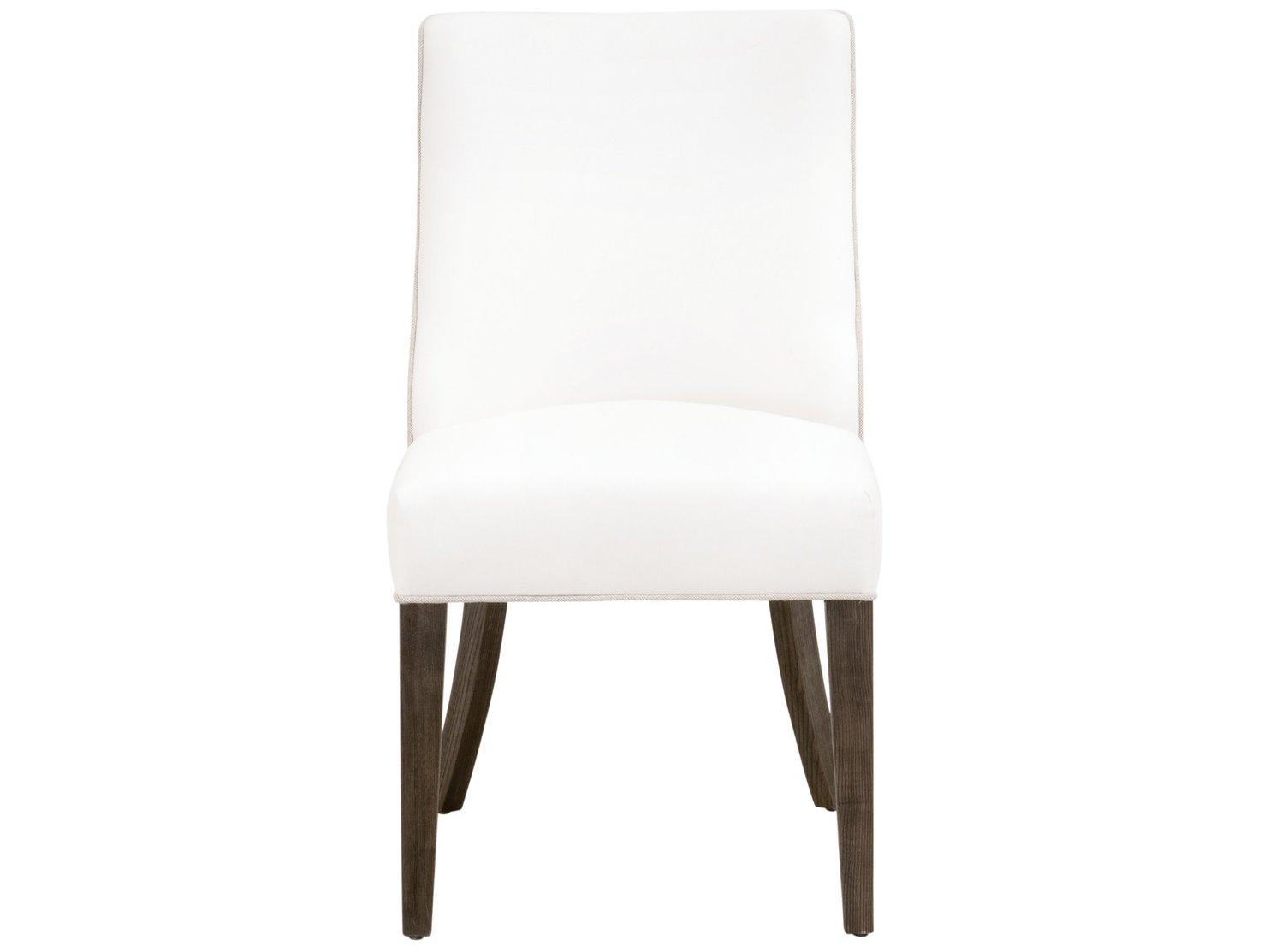 Essentials for Living Ash Wood White Upholstered Side Dining Chair