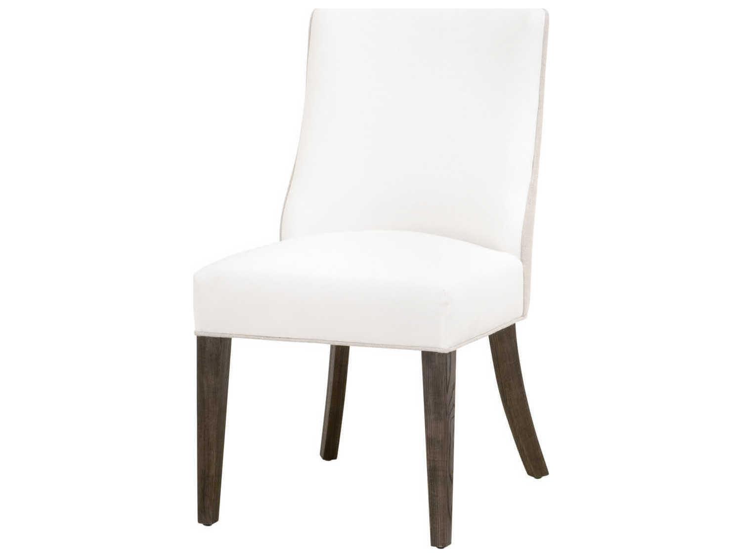 Essentials for Living Ash Wood White Upholstered Side Dining Chair