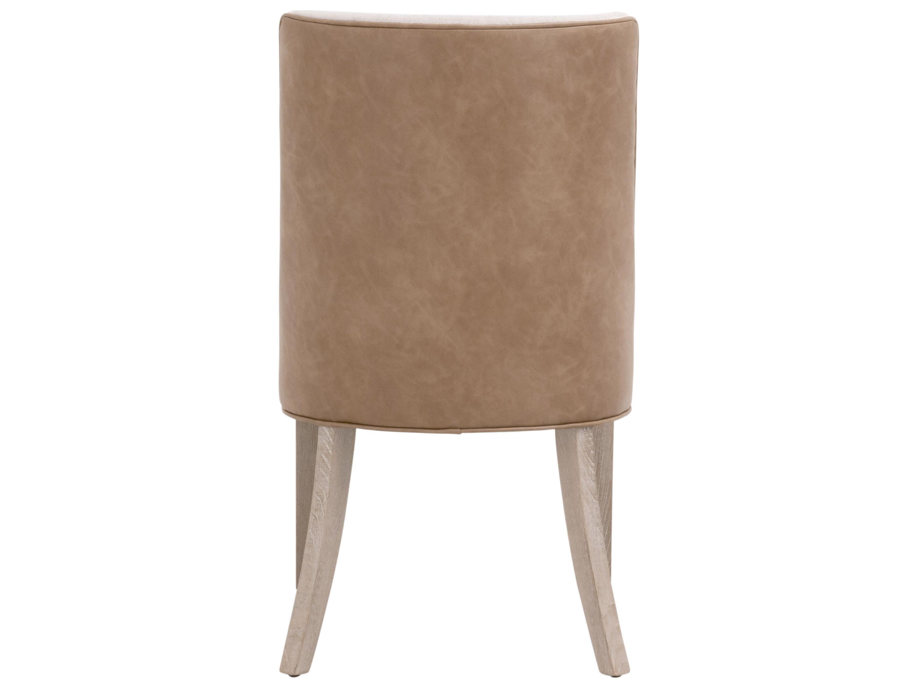 Essentials for Living Essentials Ash Wood White Upholstered Armless Dining Chair, Set of 2