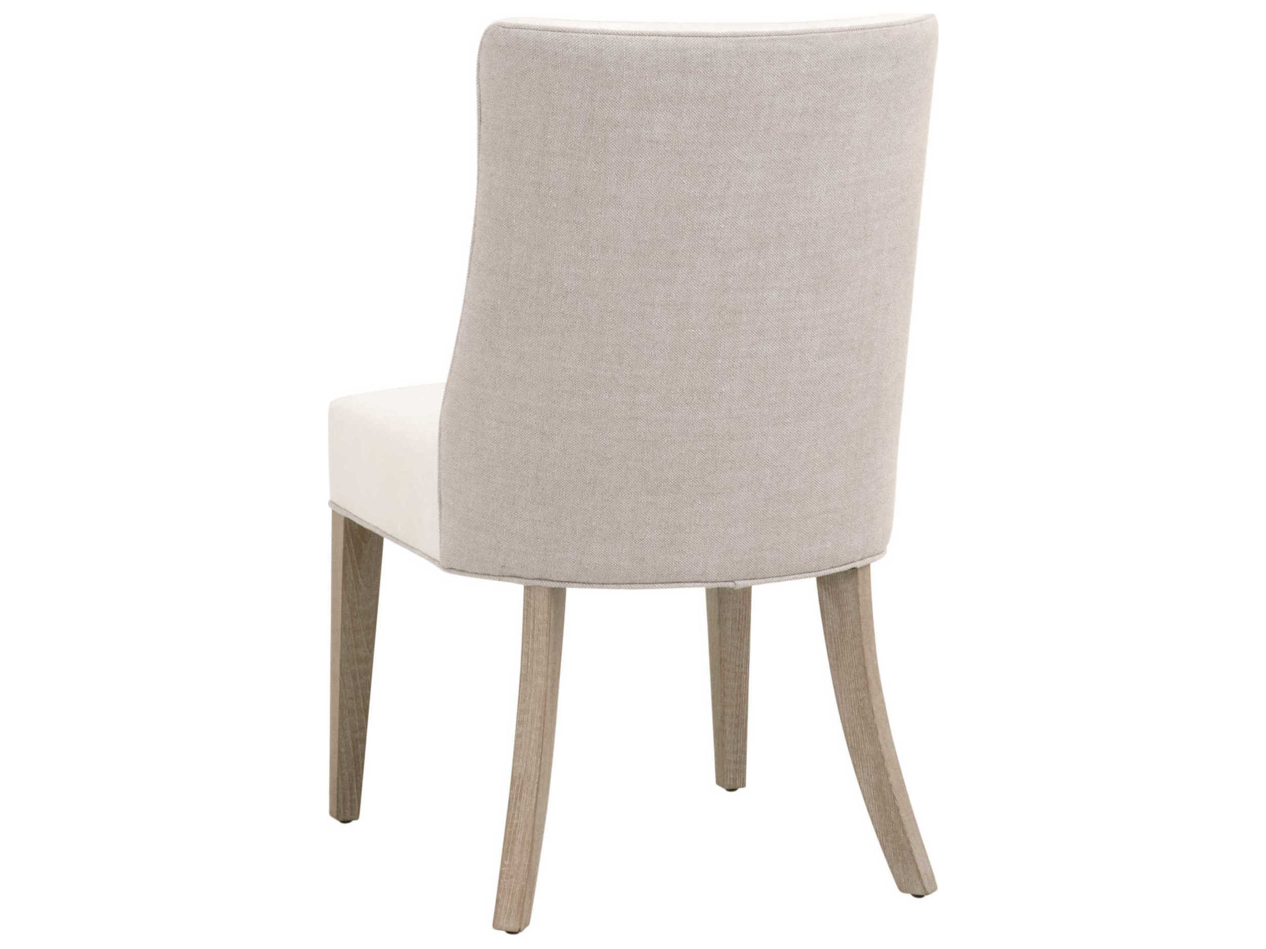 Essentials for Living Duet Ash Wood White Upholstered Side Dining Chair Set of 2