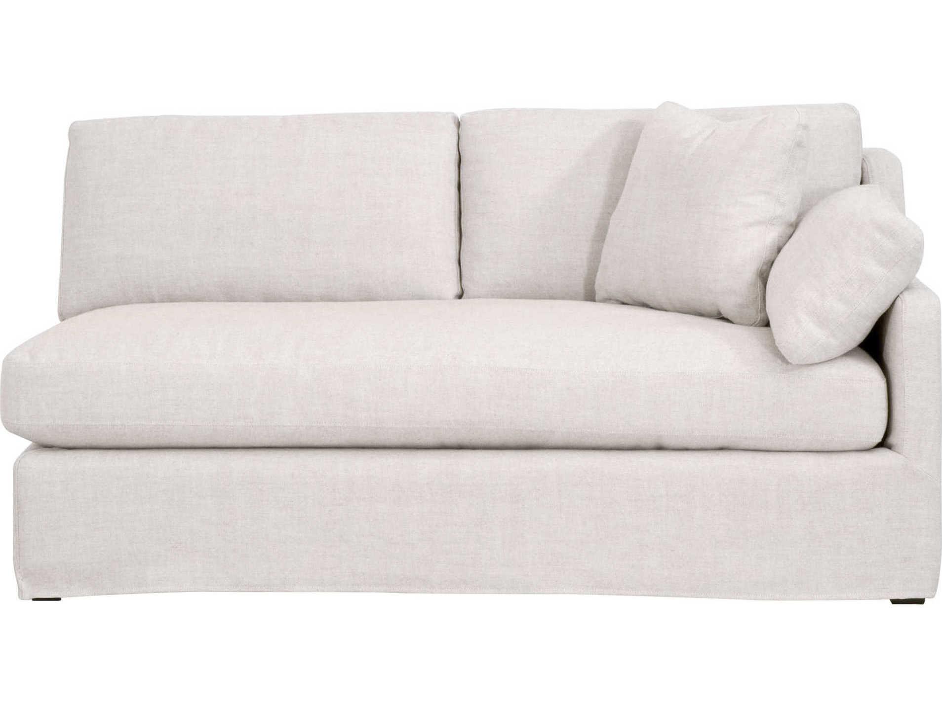 Luxecor Respite RAF Bisque Espresso Cream Upholstered Loveseat