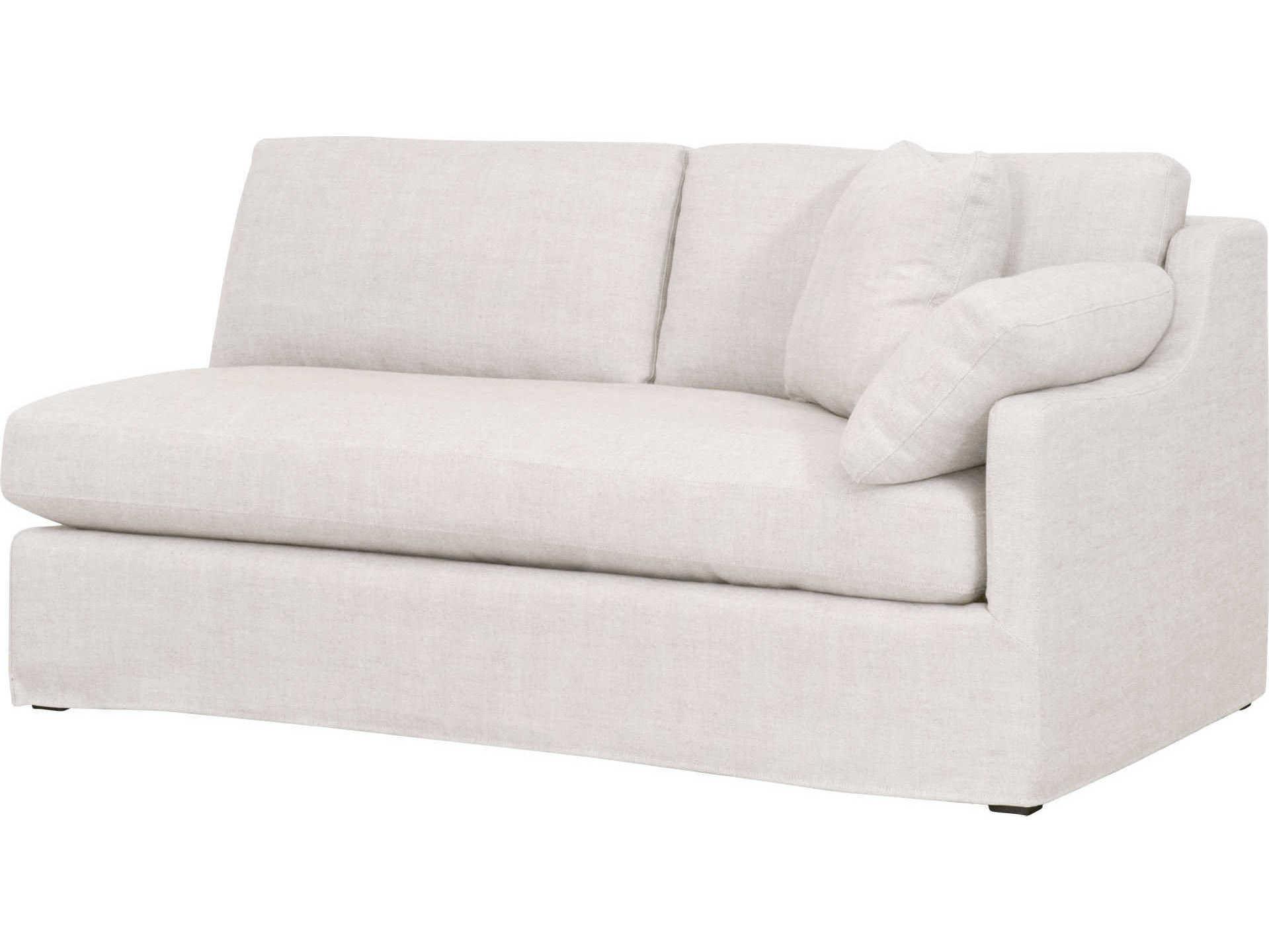 Luxecor Respite RAF Bisque Espresso Cream Upholstered Loveseat