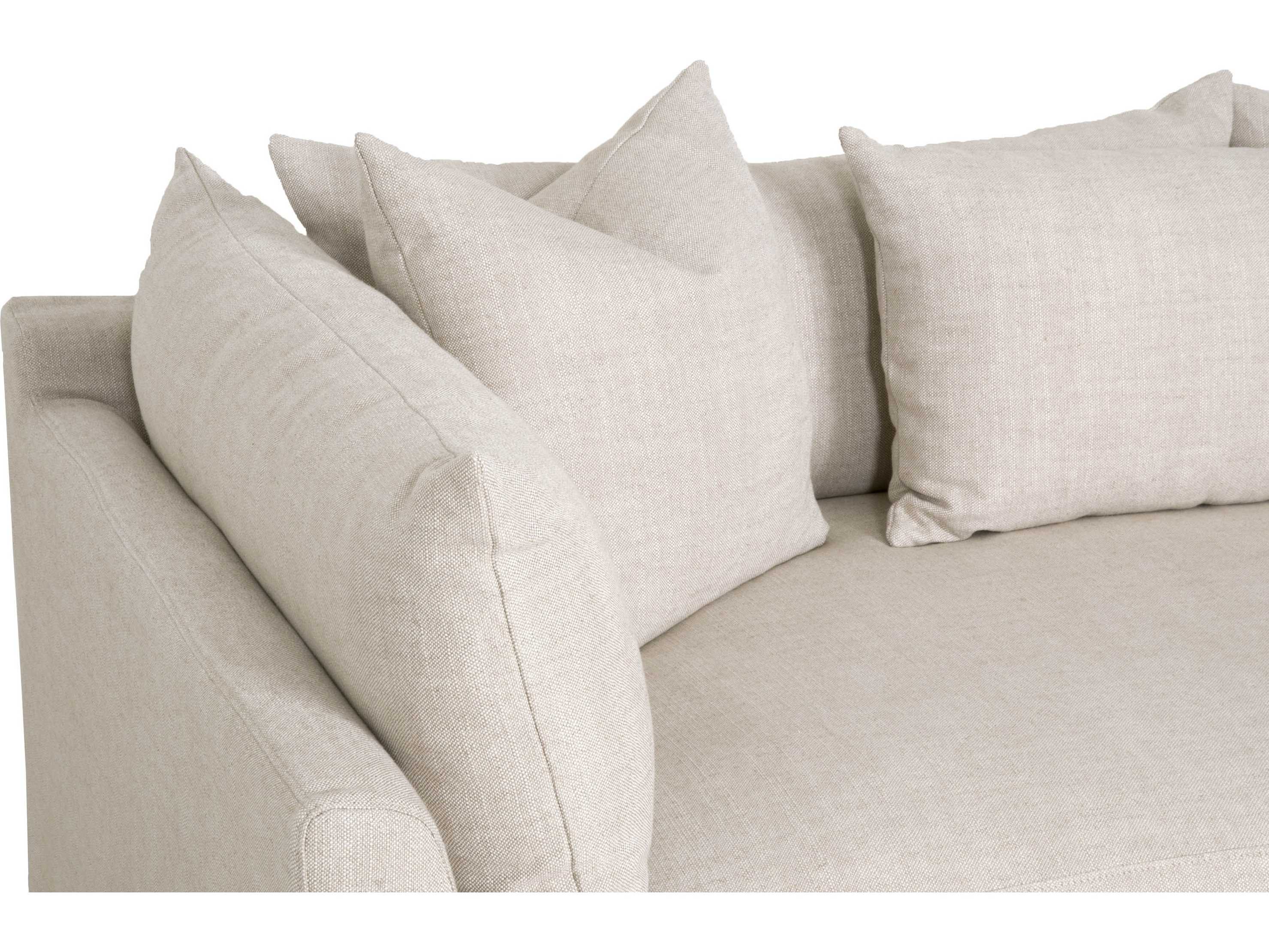 Luxecor Stitch & Hand Haven Cream Upholstered Sectional Sofa with RF Chaise Lounge