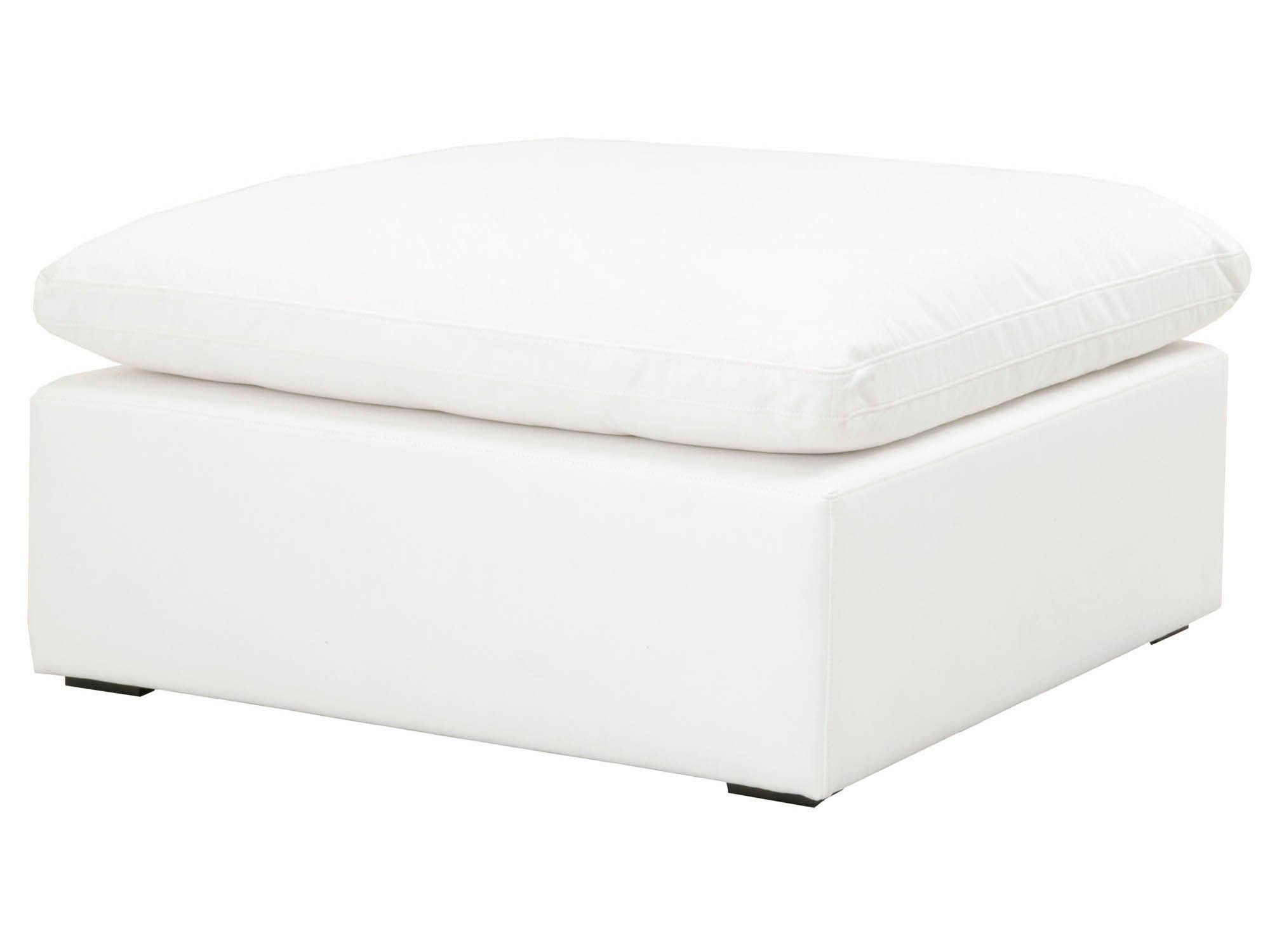 Luxecor Respite White Upholstered Ottoman