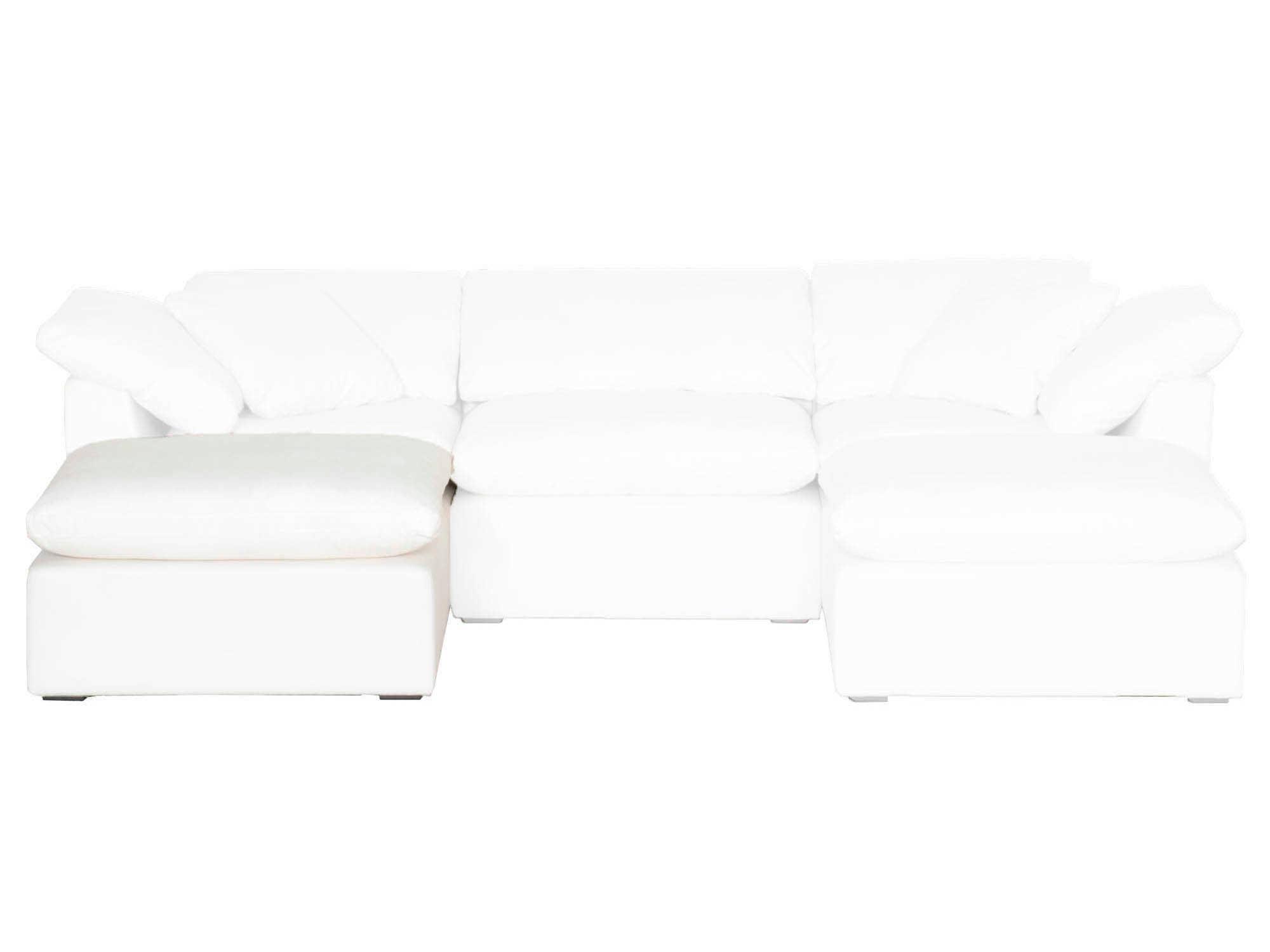 Luxecor Respite White Upholstered Ottoman