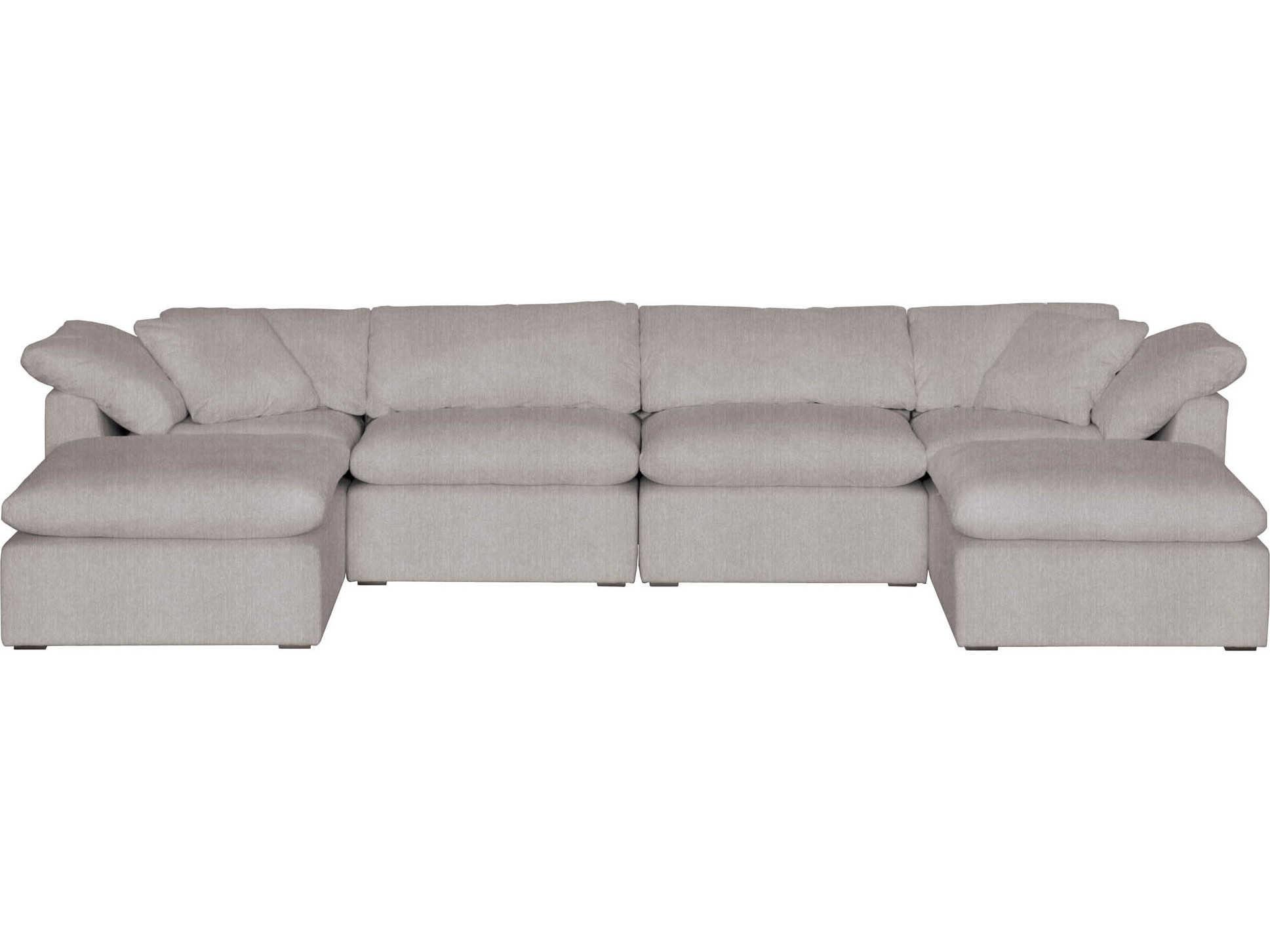 Luxecor Stitch & Hand Sky Gray Upholstered Ottoman