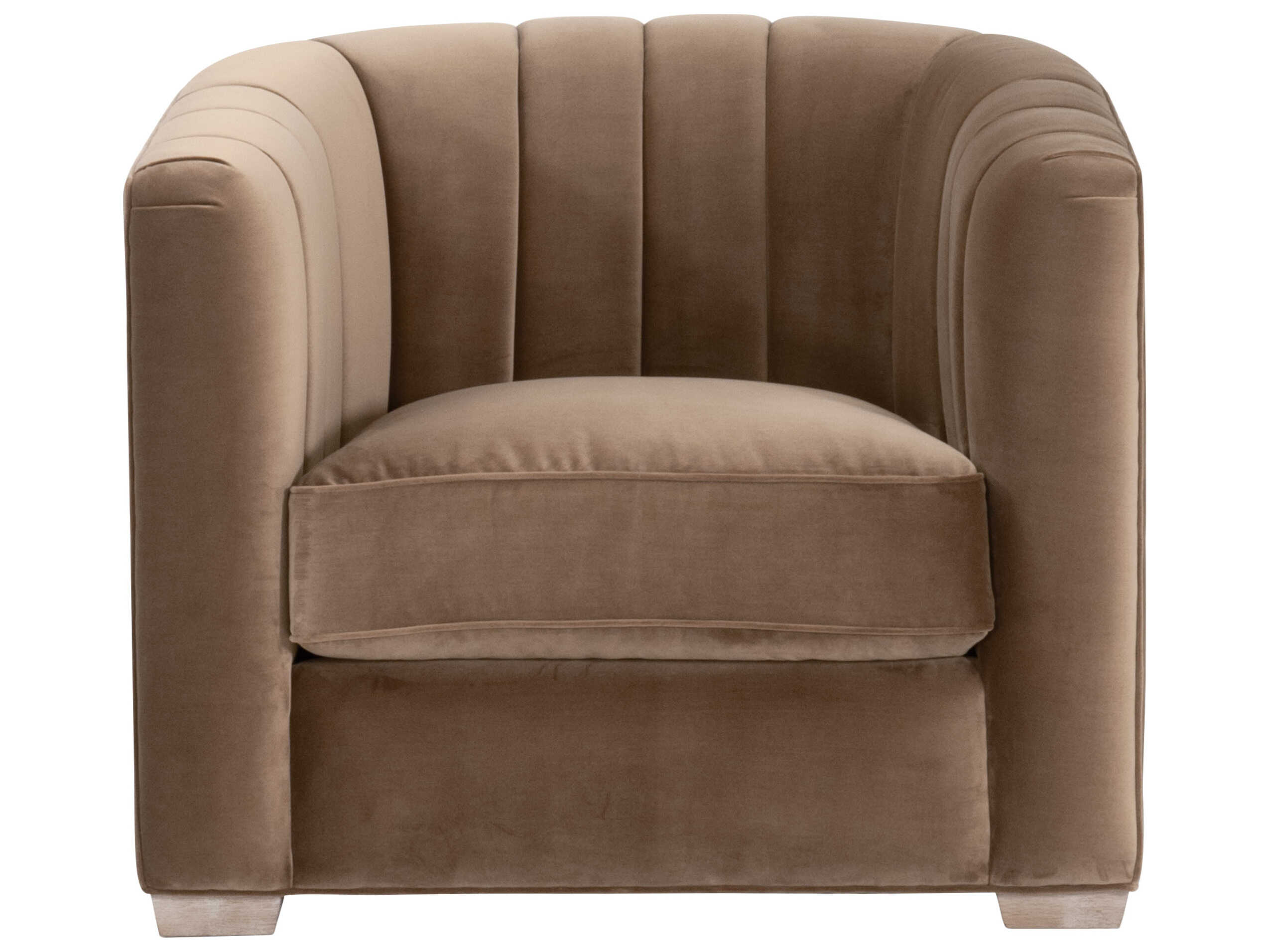 Essentials for Living Stitch & Hand - Upholstery Bronx Channel Back Brown Velvet Accent Chair
