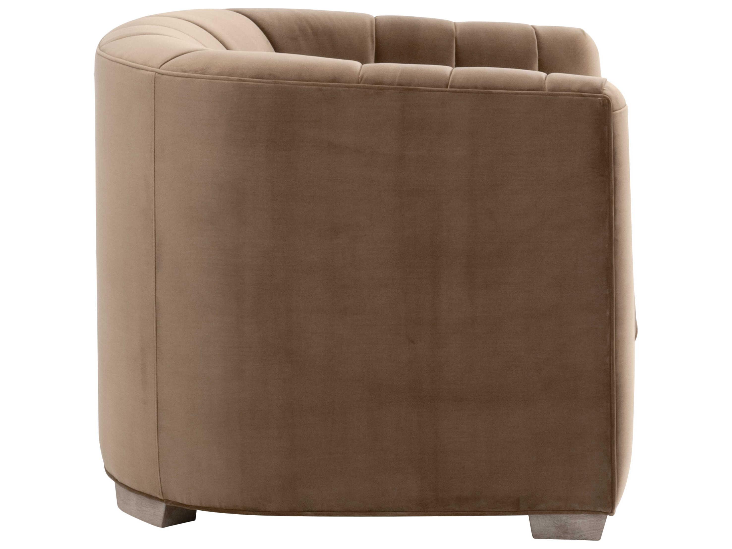 Essentials for Living Stitch & Hand - Upholstery Bronx Channel Back Brown Velvet Accent Chair