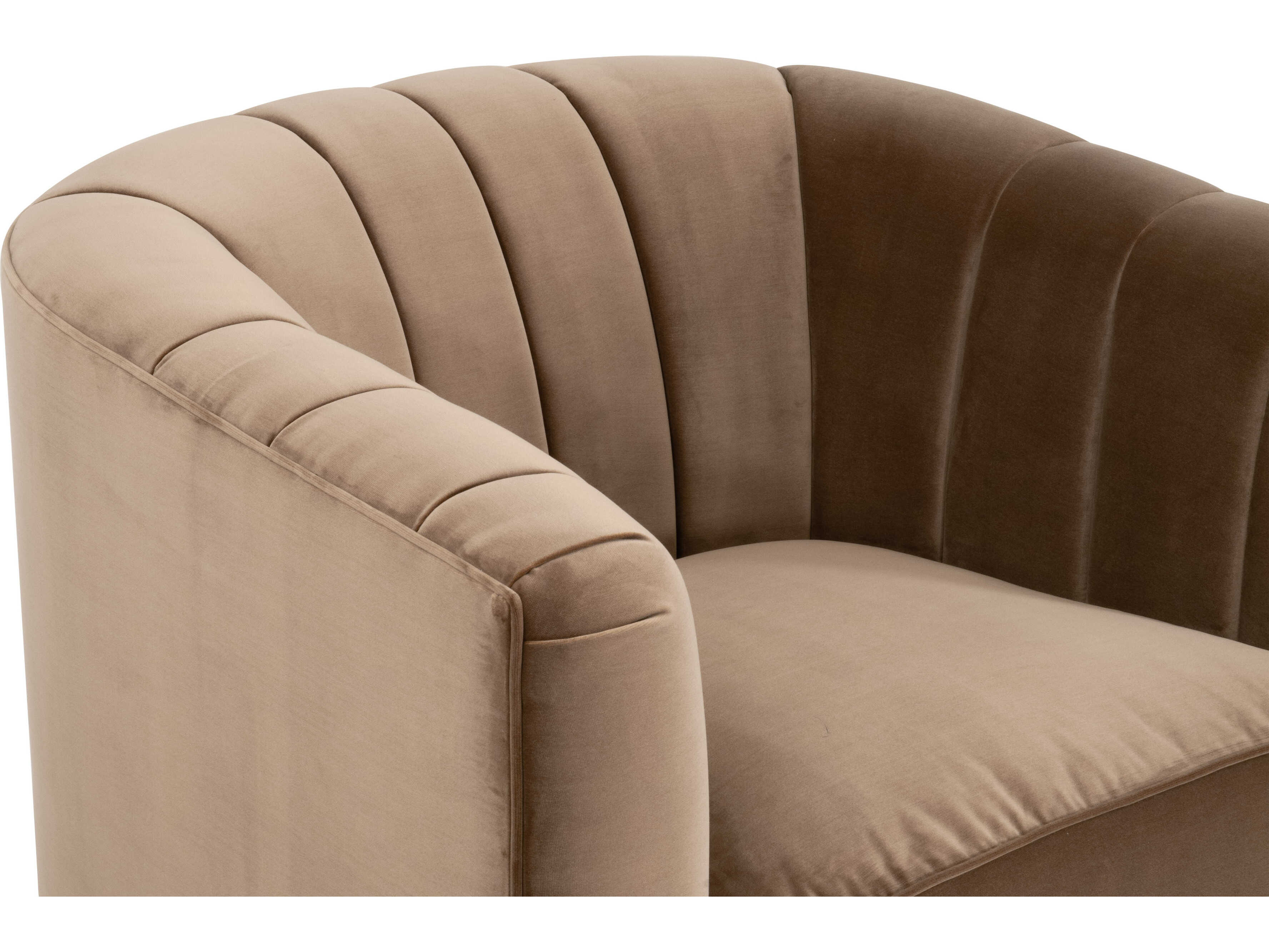 Essentials for Living Stitch & Hand - Upholstery Bronx Channel Back Brown Velvet Accent Chair