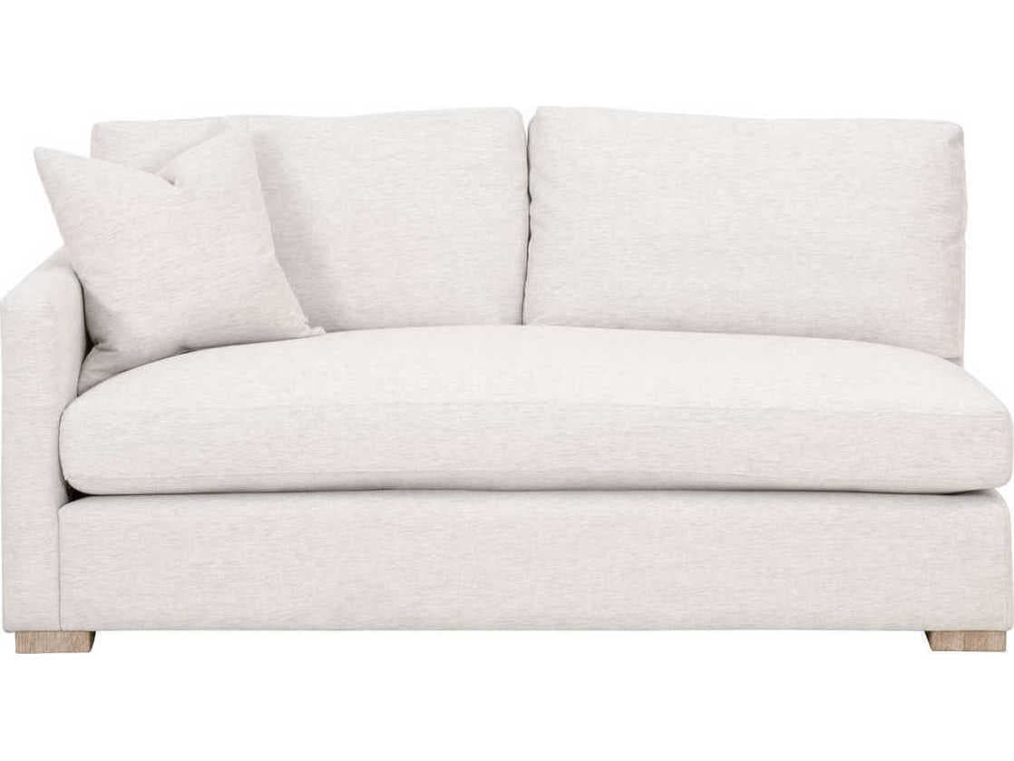 Essentials for Living Stitch & Hand Clara Modular LAF Performance Stone Basketweave Natural Gray Oak White Upholstered Sofa