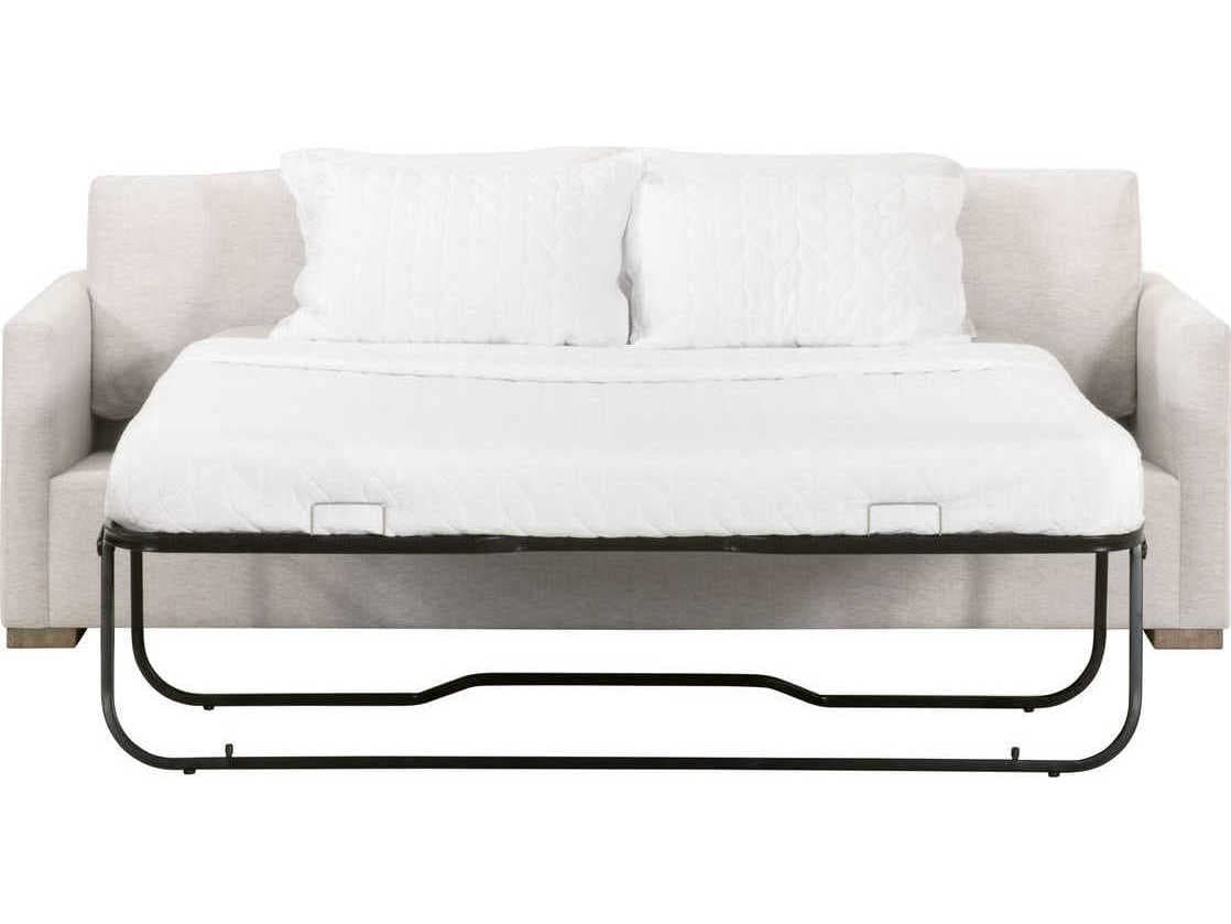 Essentials for Living Stitch & Hand Clara Performance Stone Basketweave Natural Gray Oak White Upholstered Sofa Bed