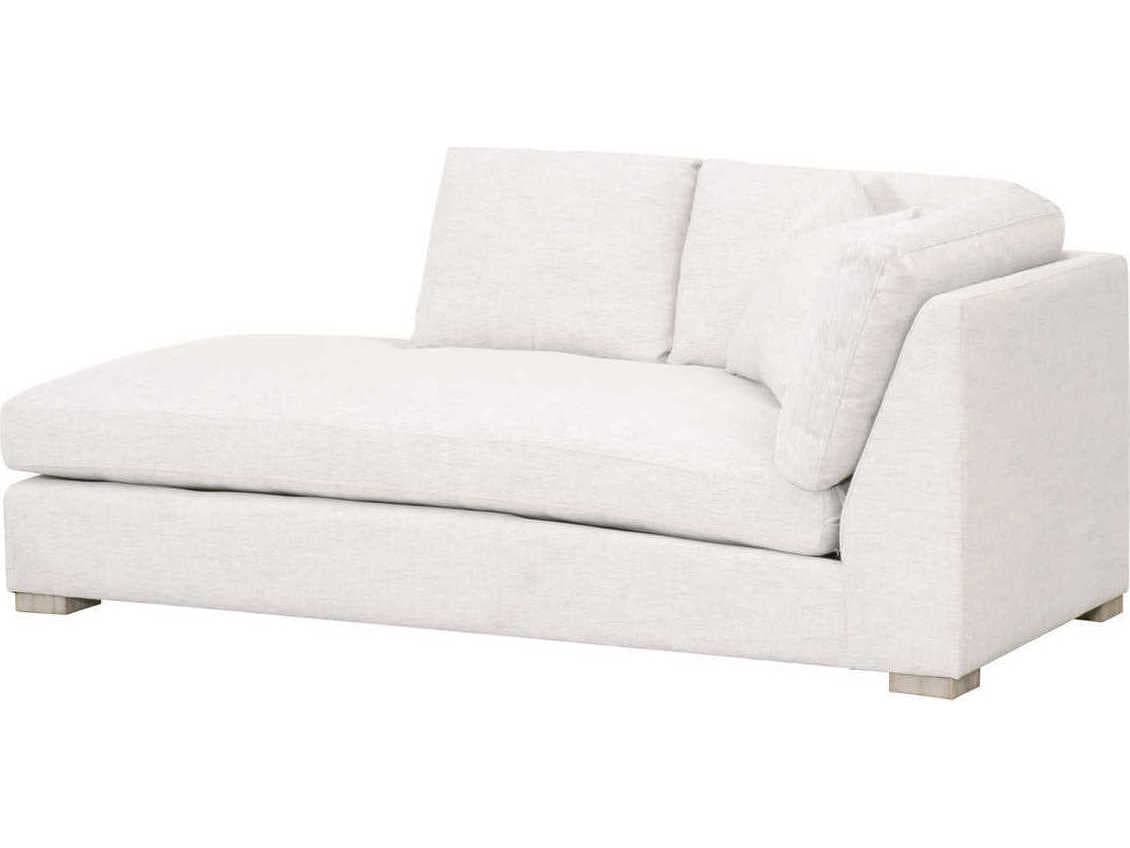 Luxecor Respite Performance Stone Basketweave Natural Gray Oak White Upholstered Chaise