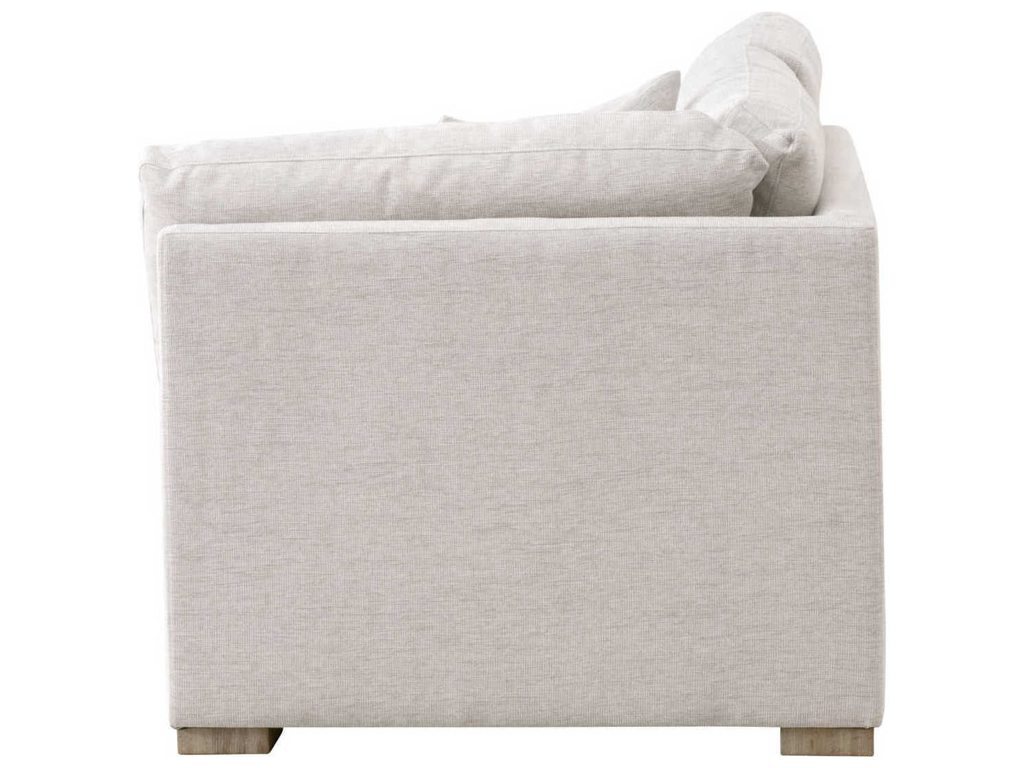 Luxecor Respite Performance Stone Basketweave Natural Gray Oak White Upholstered Chaise