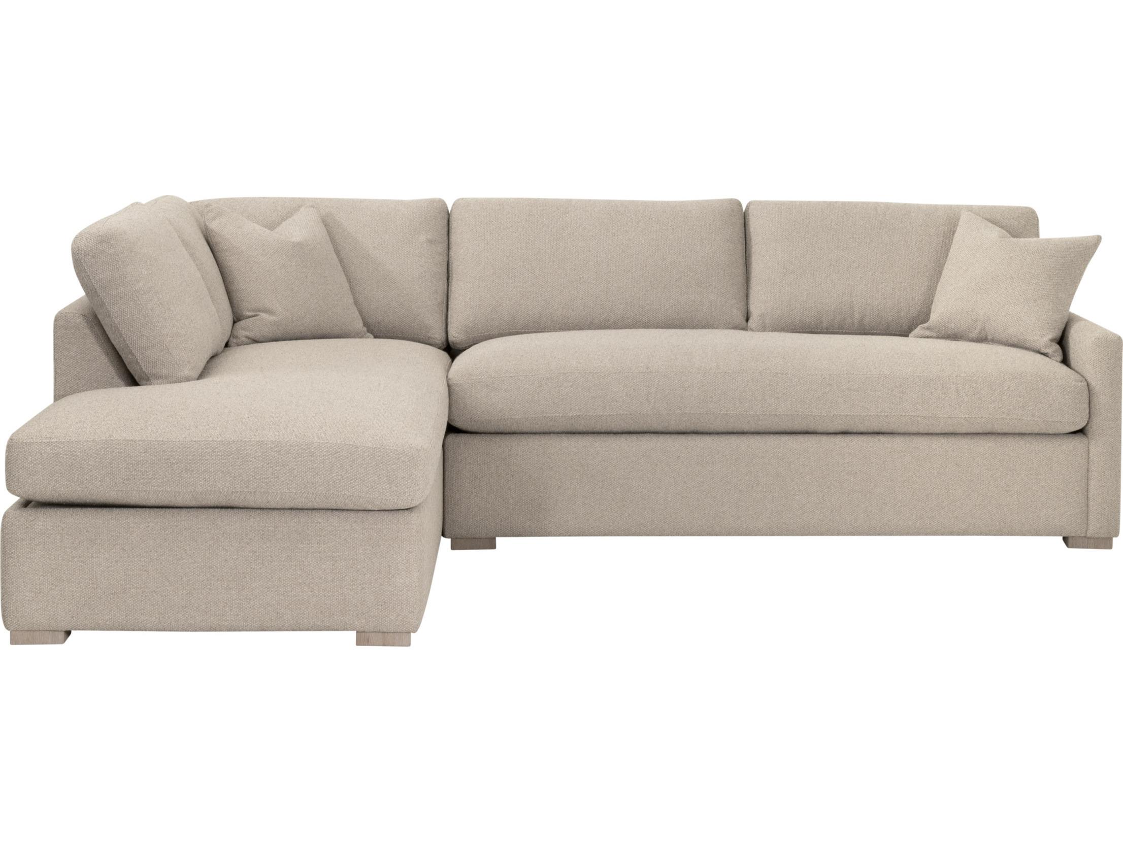 Essentials for Living Stitch & Hand - Upholstery Clara Beige Upholstered Sectional Sofa Left Facing Sleeper Queen