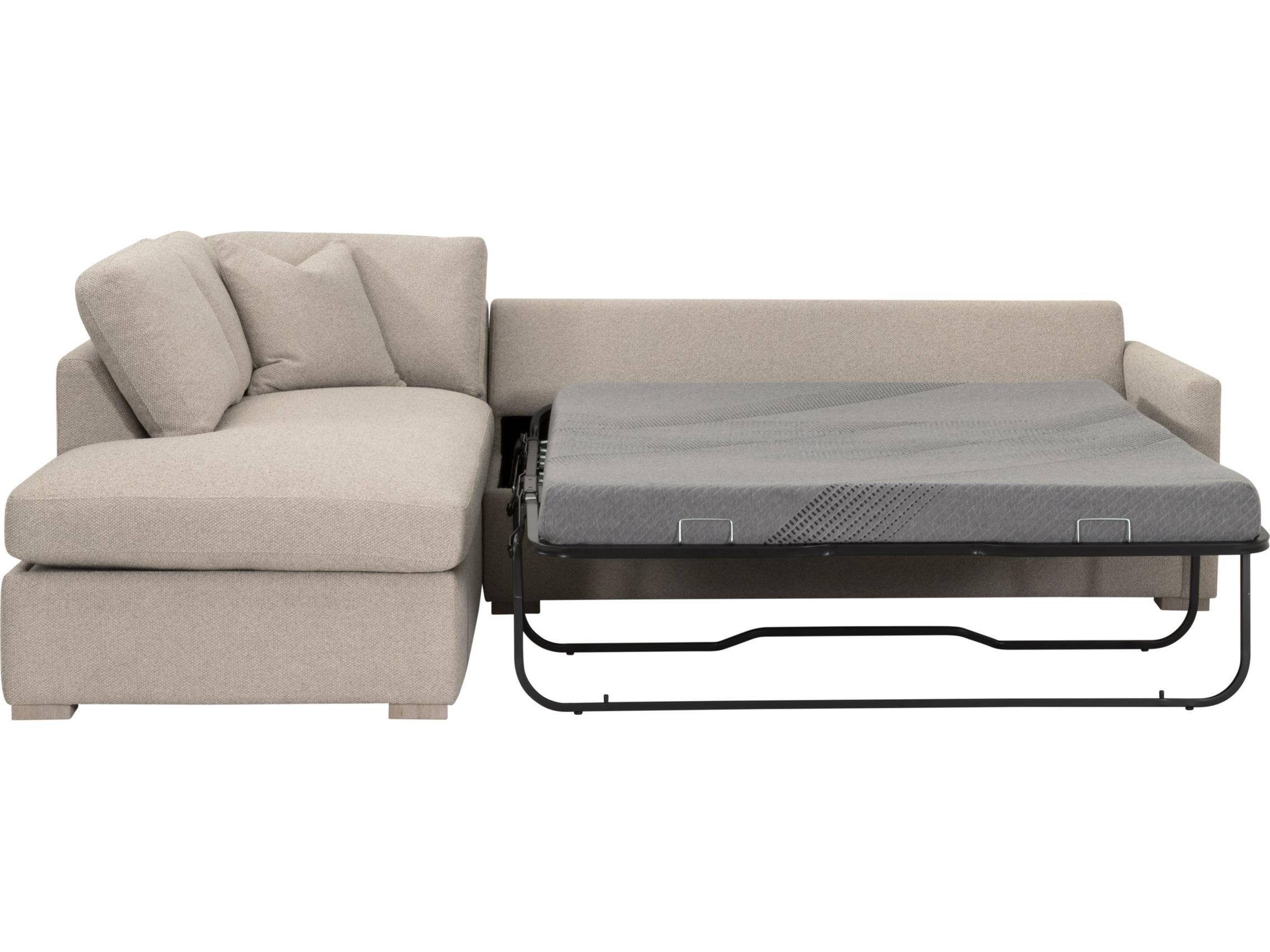 Essentials for Living Stitch & Hand - Upholstery Clara Beige Upholstered Sectional Sofa Left Facing Sleeper Queen