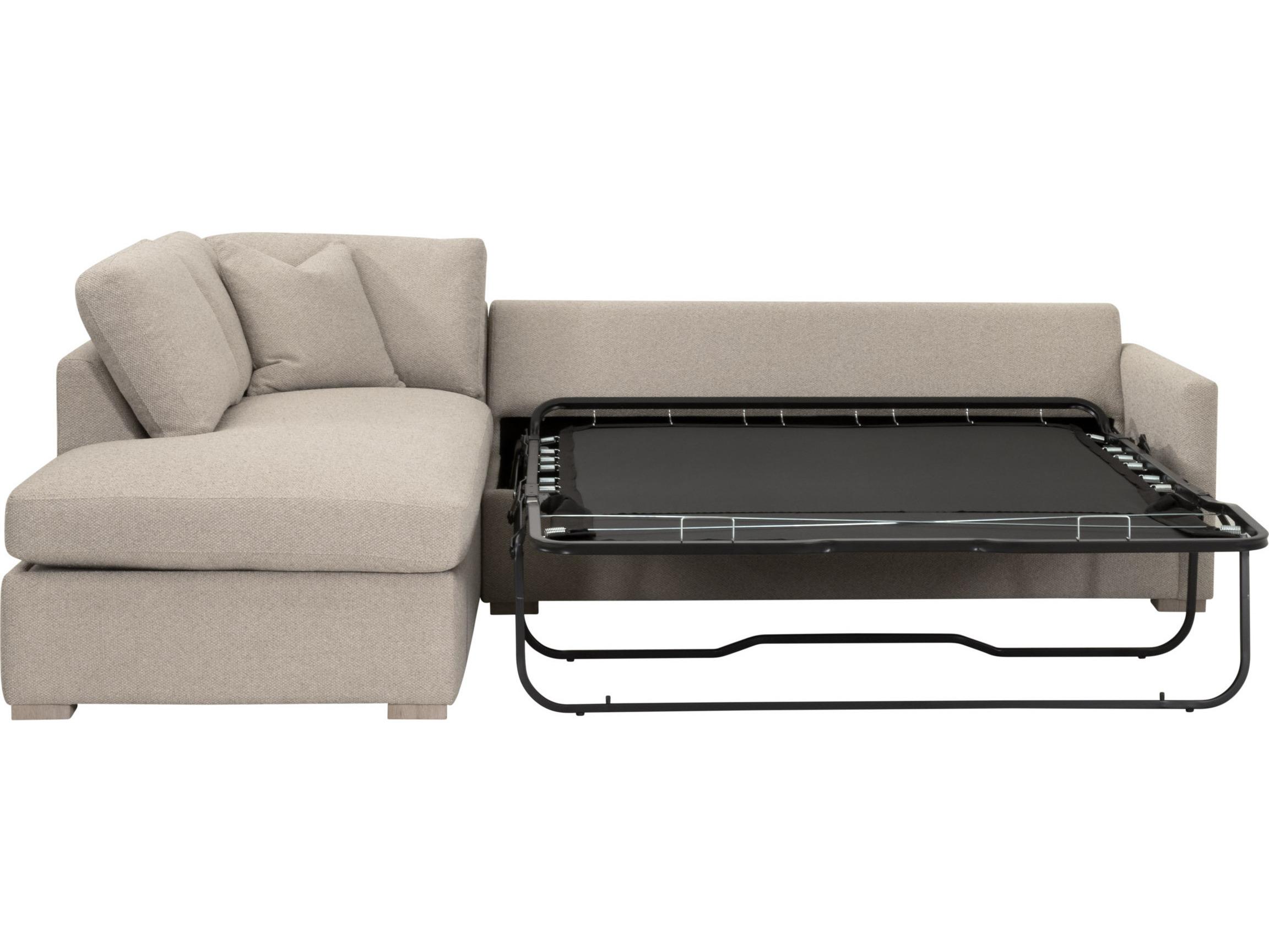 Essentials for Living Stitch & Hand - Upholstery Clara Beige Upholstered Sectional Sofa Left Facing Sleeper Queen