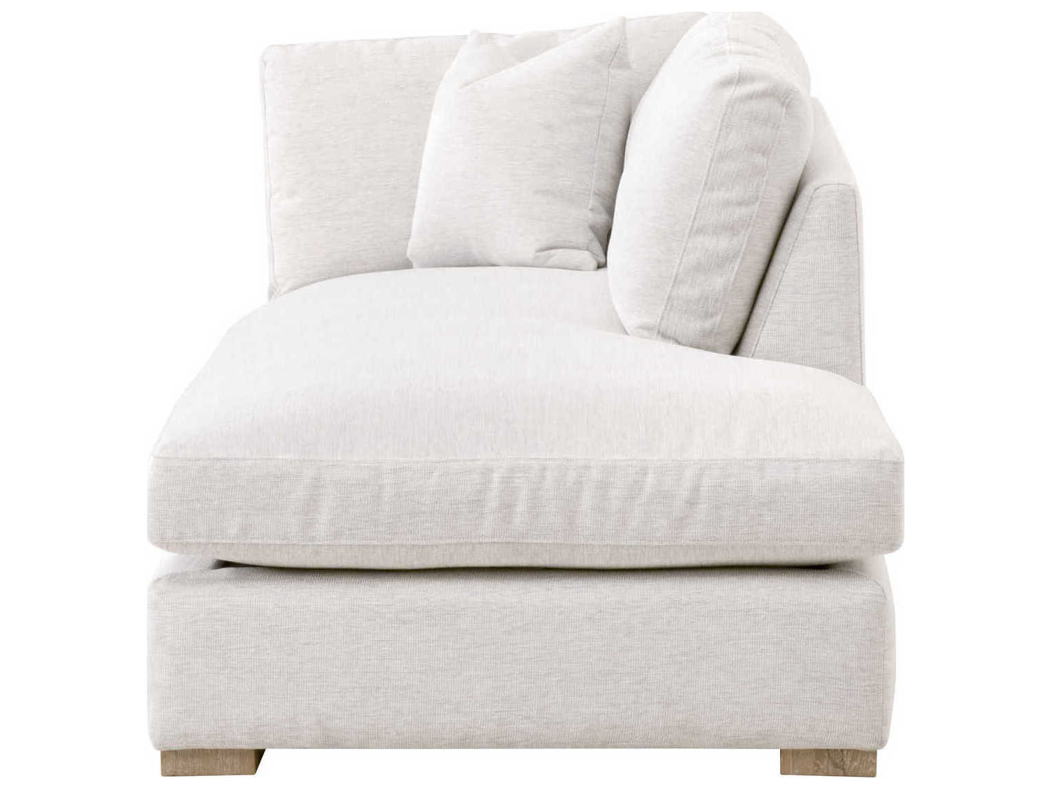 Luxecor Respite Performance Stone Basketweave Natural Gray Oak White Upholstered Chaise