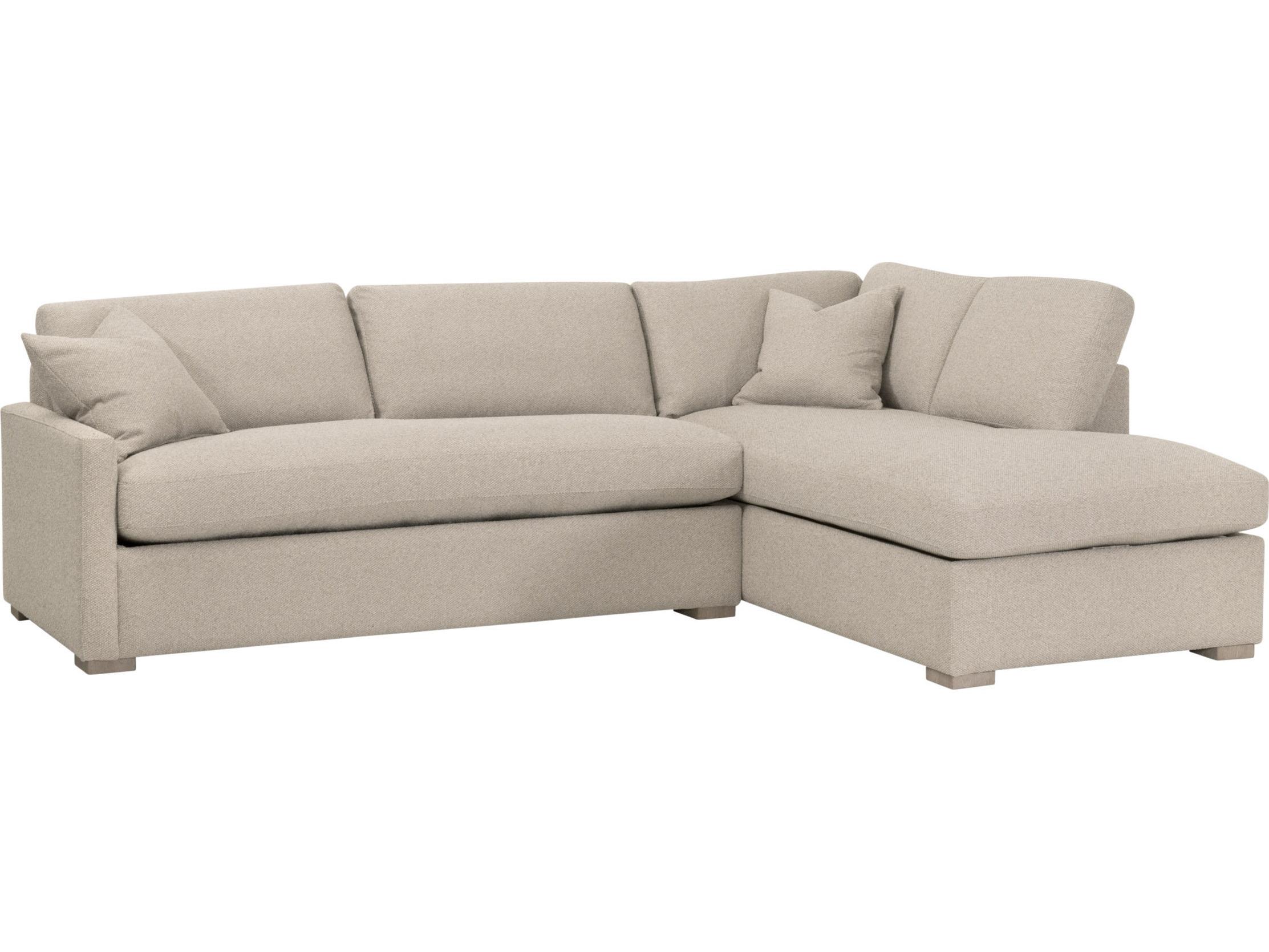 Essentials for Living Stitch & Hand - Upholstery Clara Beige Upholstered Sectional Sofa Right Facing Sleeper Queen