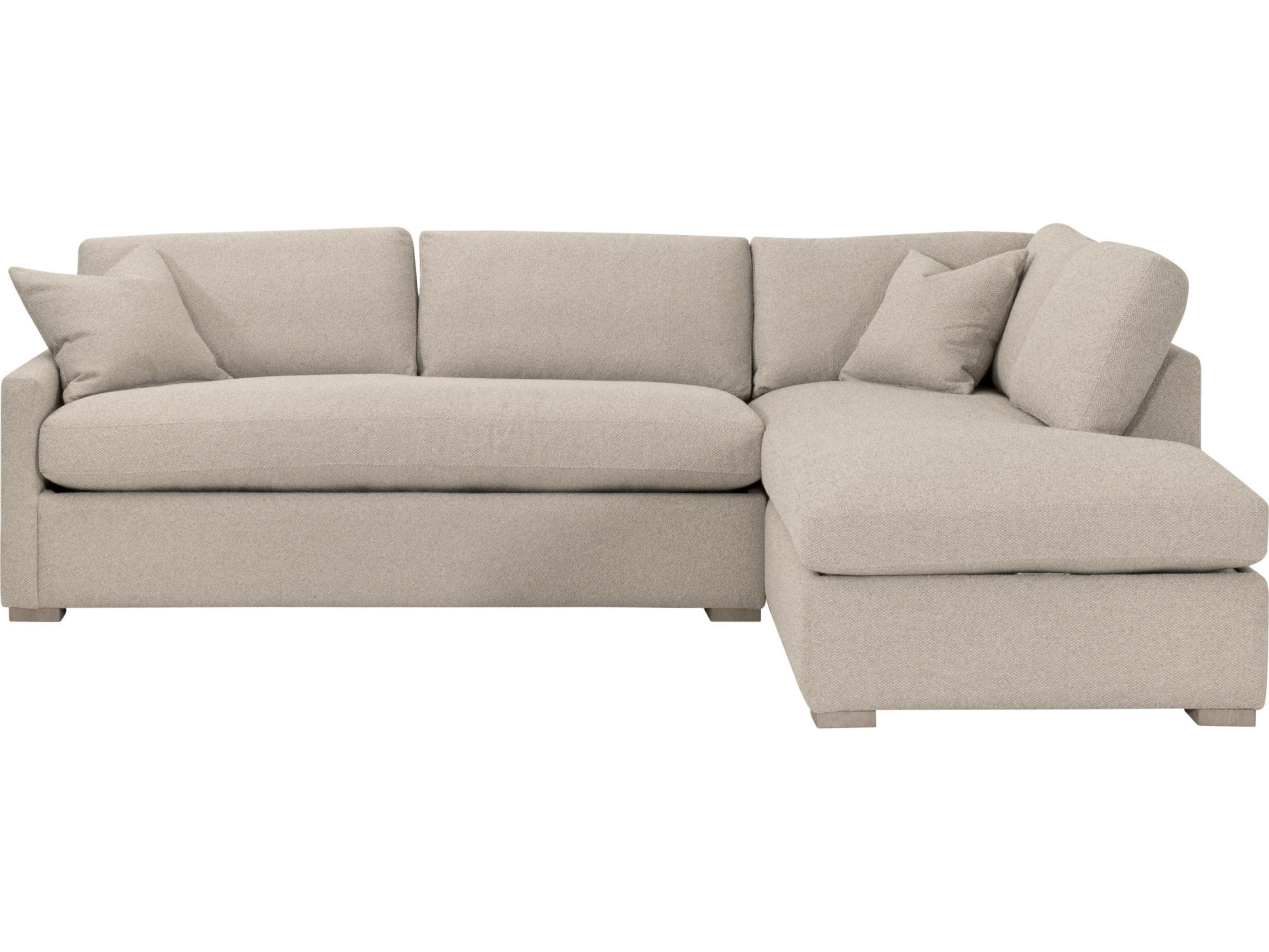 Essentials for Living Stitch & Hand - Upholstery Clara Beige Upholstered Sectional Sofa Right Facing Sleeper Queen