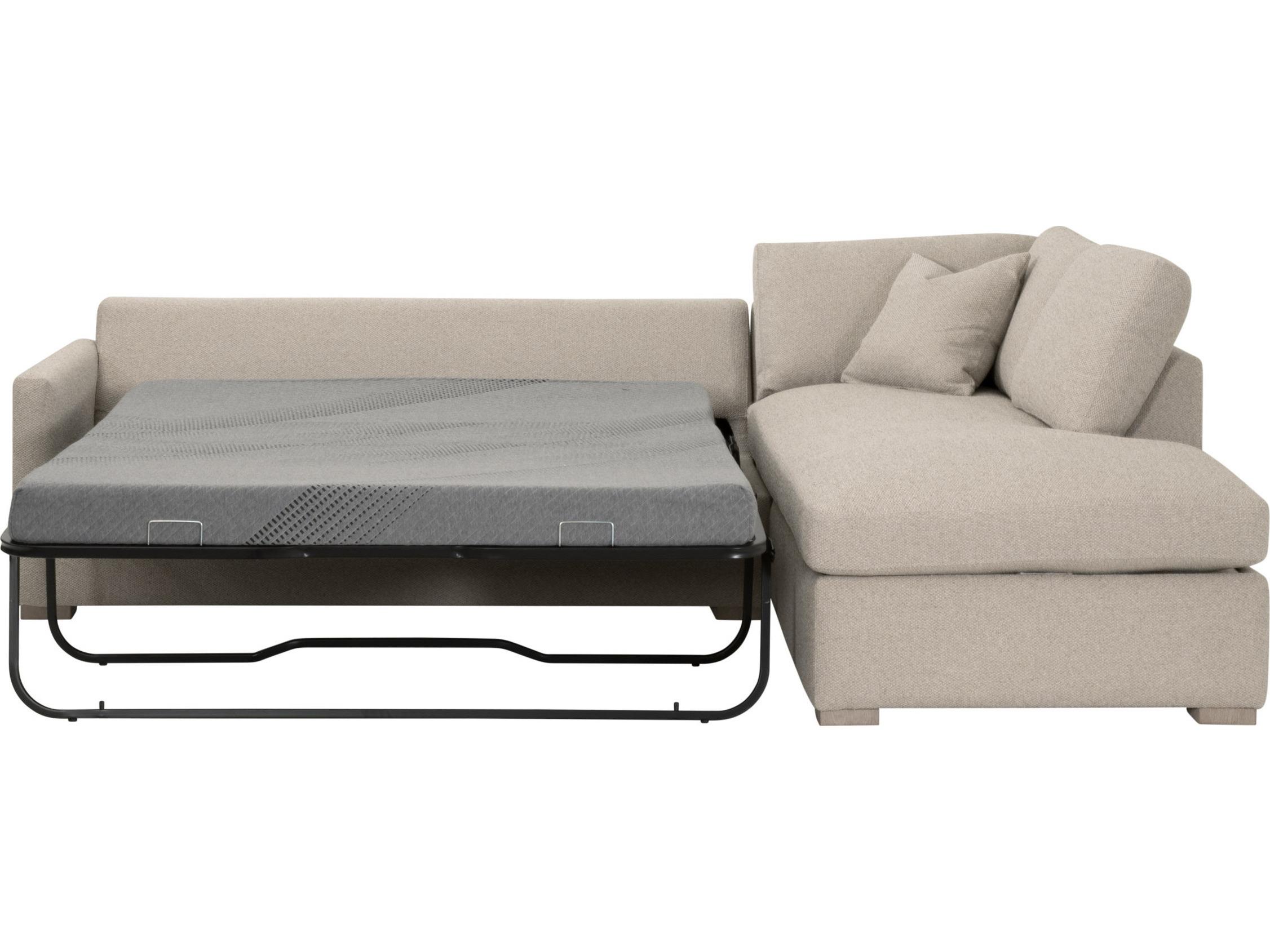 Essentials for Living Stitch & Hand - Upholstery Clara Beige Upholstered Sectional Sofa Right Facing Sleeper Queen