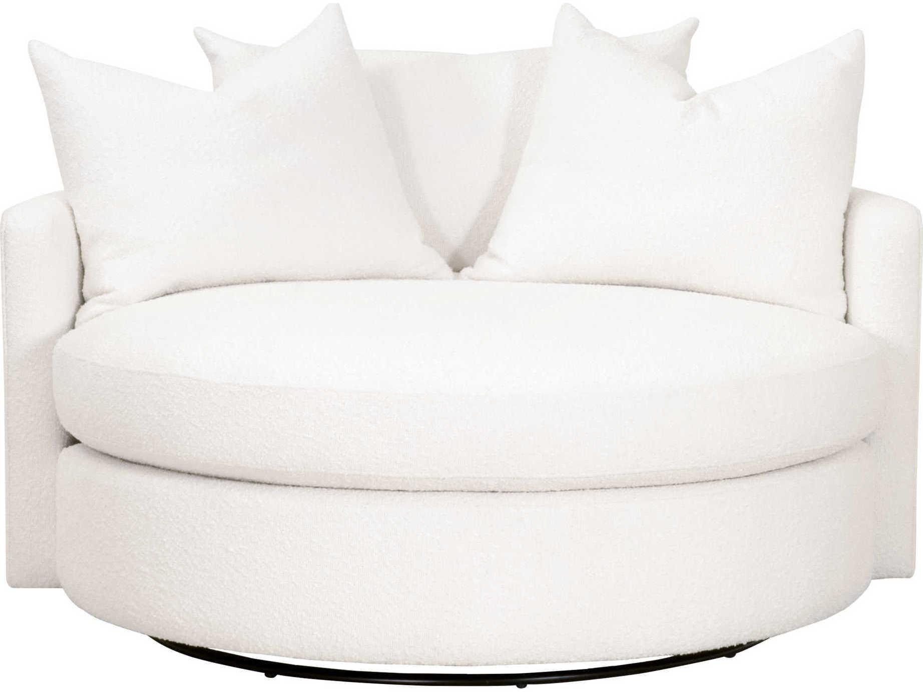 Luxecor Respite Swivel White Fabric Chair and a Half