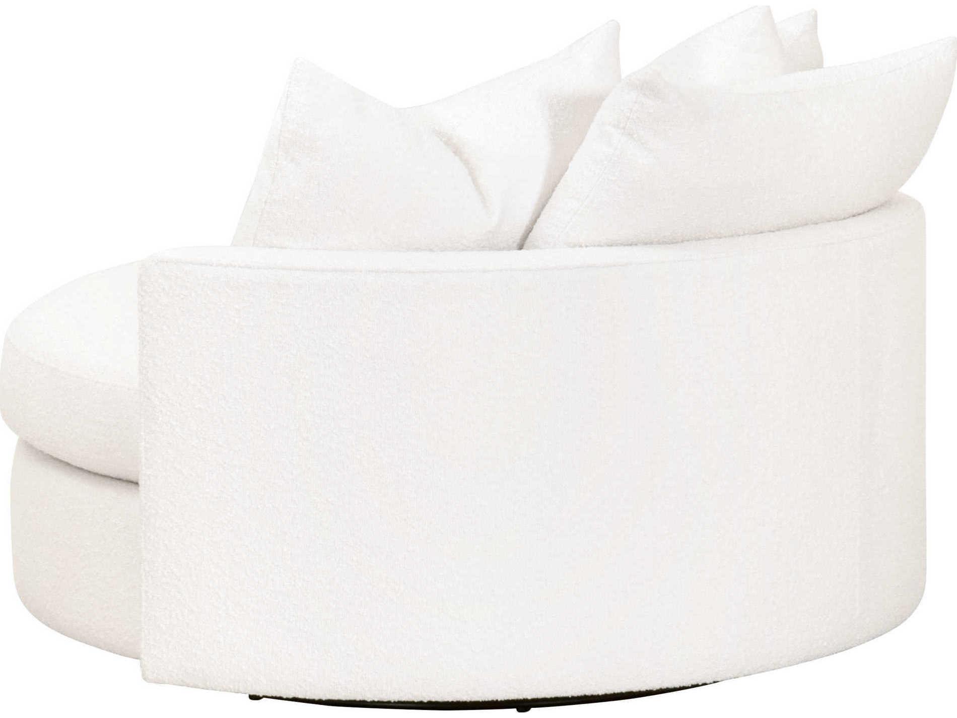 Luxecor Respite Swivel White Fabric Chair and a Half