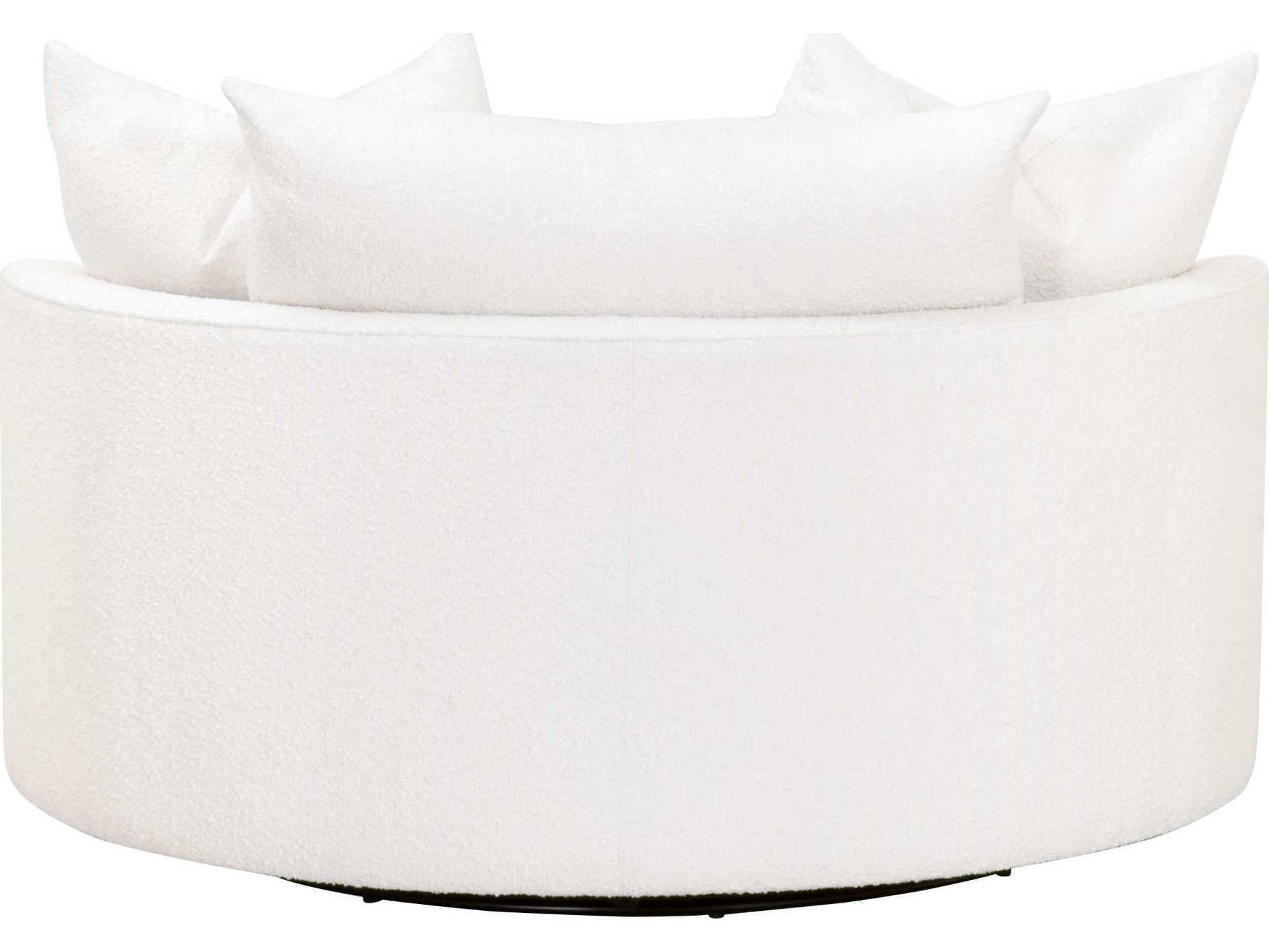 Luxecor Respite Swivel White Fabric Chair and a Half