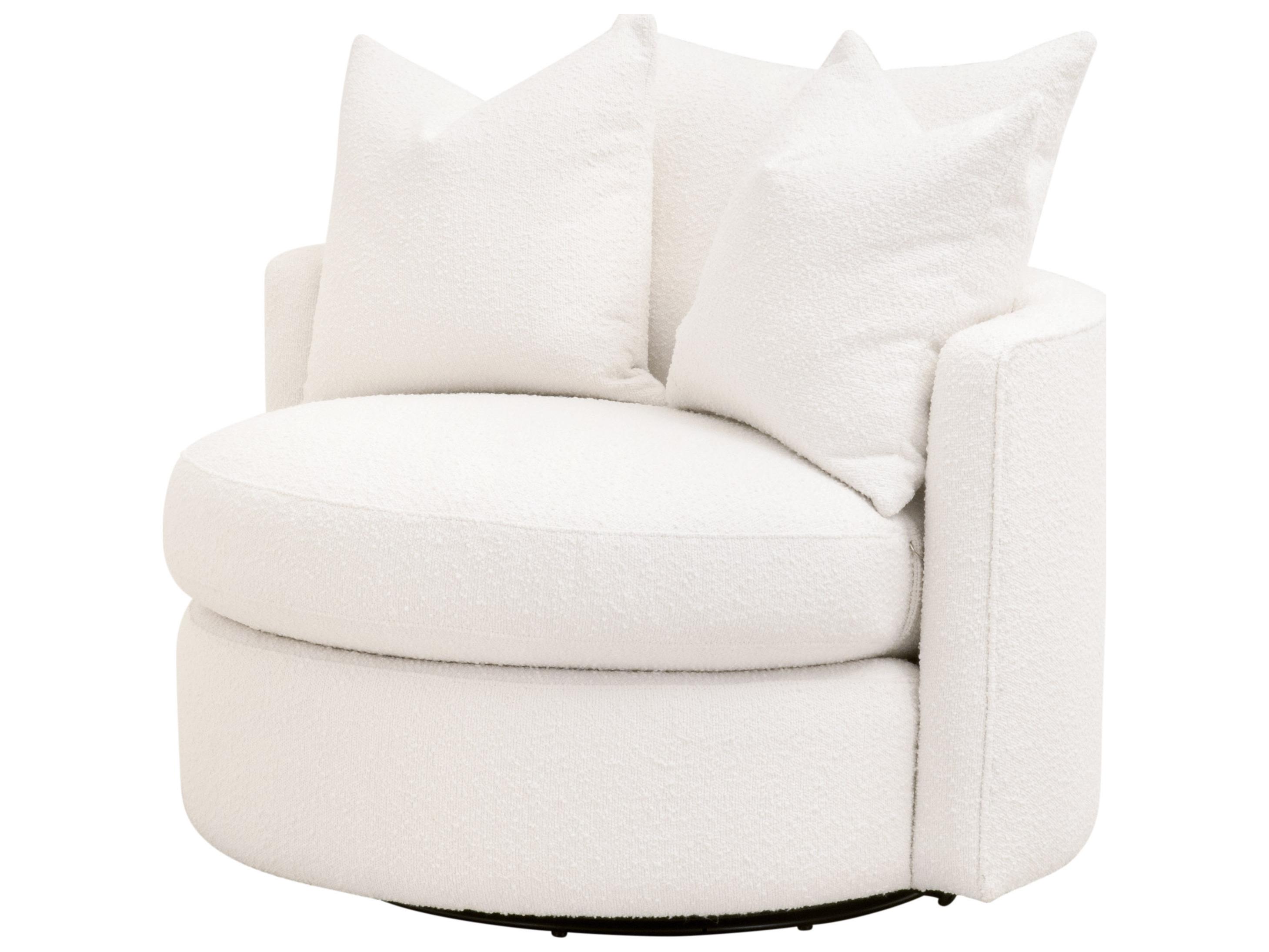 Essentials for Living Stitch & Hand - Upholstery Lourne Petite Swivel White Accent Chair
