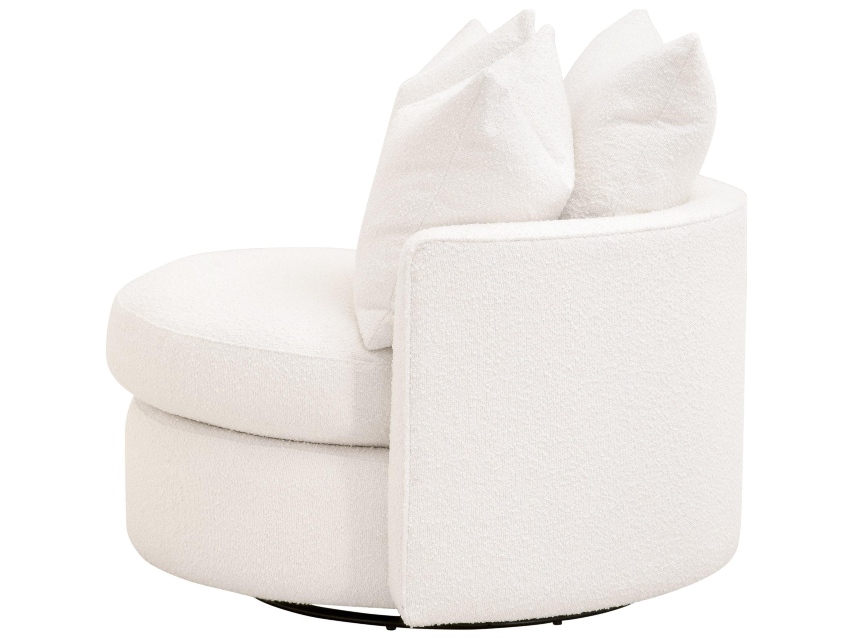 Essentials for Living Stitch & Hand - Upholstery Lourne Petite Swivel White Accent Chair