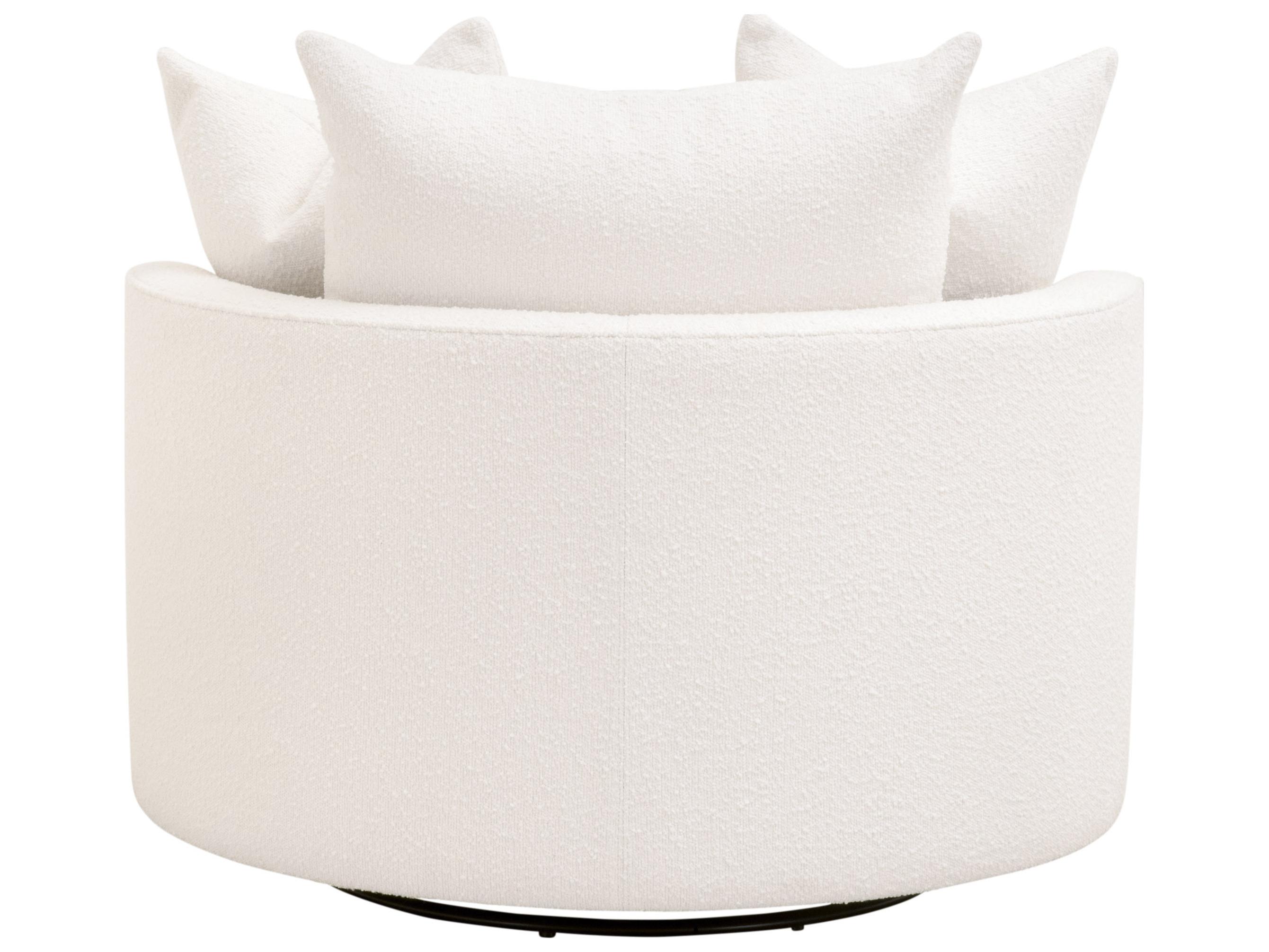 Essentials for Living Stitch & Hand - Upholstery Lourne Petite Swivel White Accent Chair