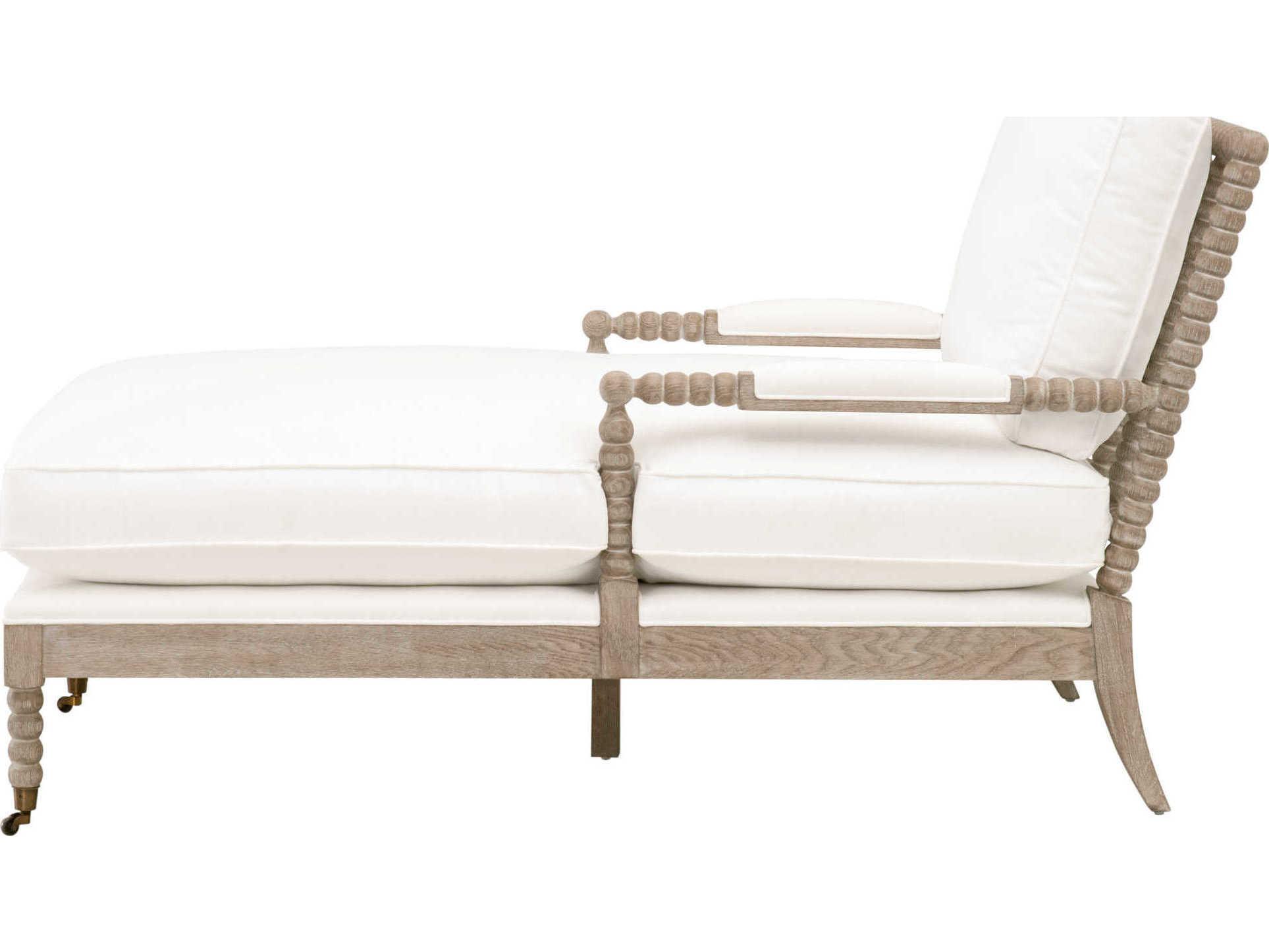 Essentials for Living Stitch & Hand Rouleau White Upholstered Chaise
