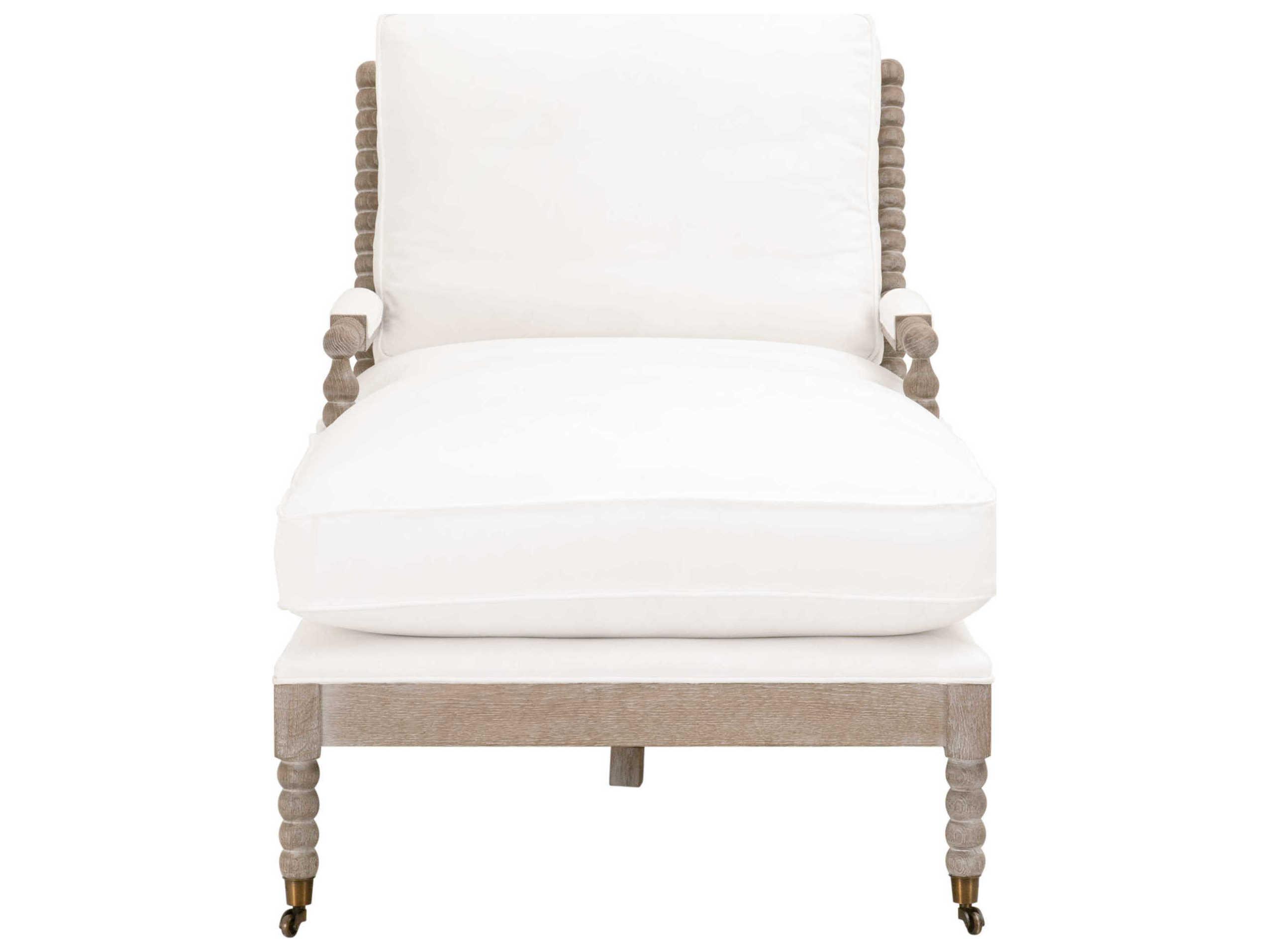 Essentials for Living Stitch & Hand Rouleau White Upholstered Chaise