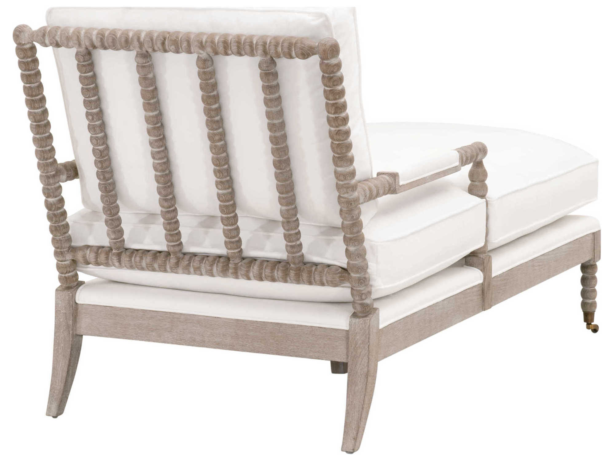 Essentials for Living Stitch & Hand Rouleau White Upholstered Chaise