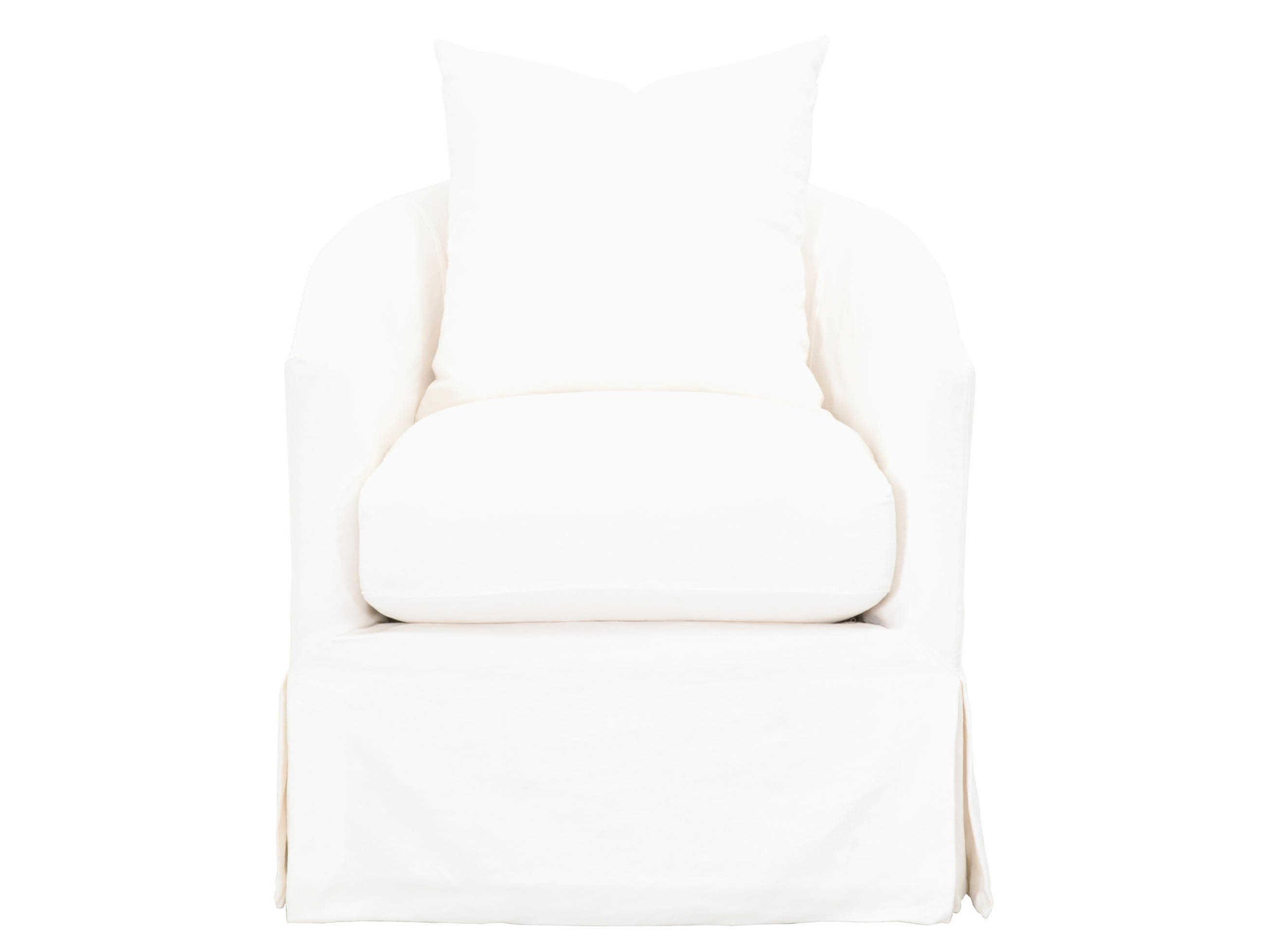Essentials for Living Stitch & Hand Faye Swivel White Fabric Accent Chair