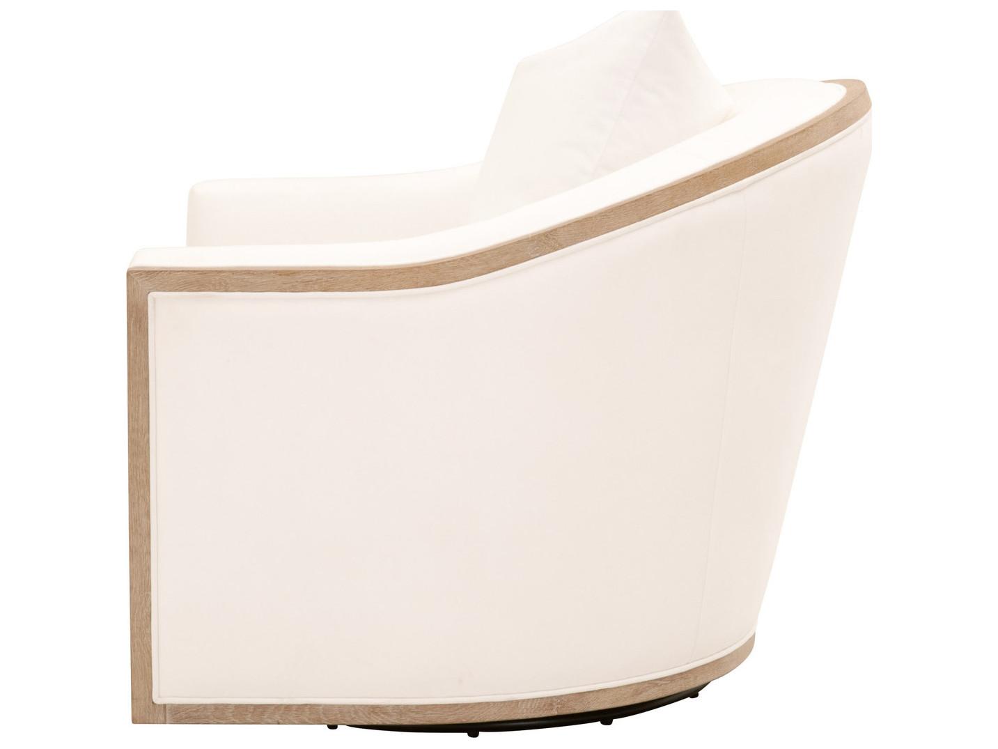Luxecor Respite Swivel White Fabric Club Chair