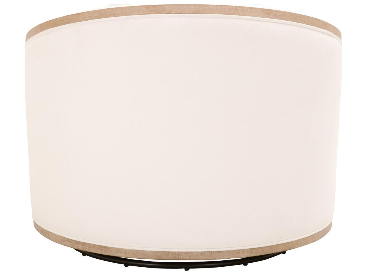 Luxecor Respite Swivel White Fabric Club Chair