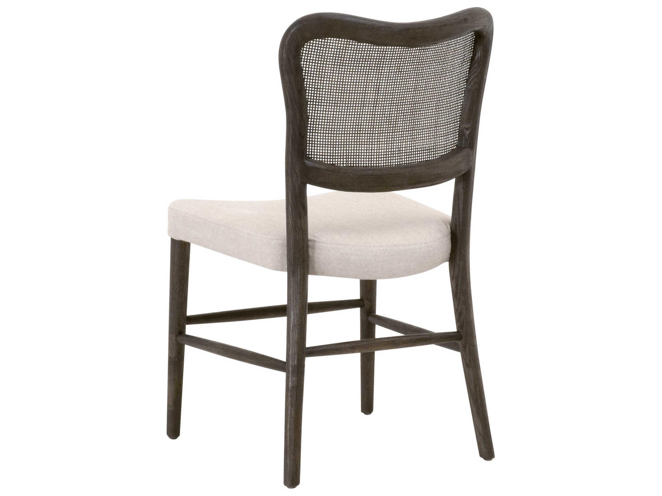 Essentials for Living Stitch & Hand Cela Oak Wood Brown Upholstered Side Dining Chair Set of 2