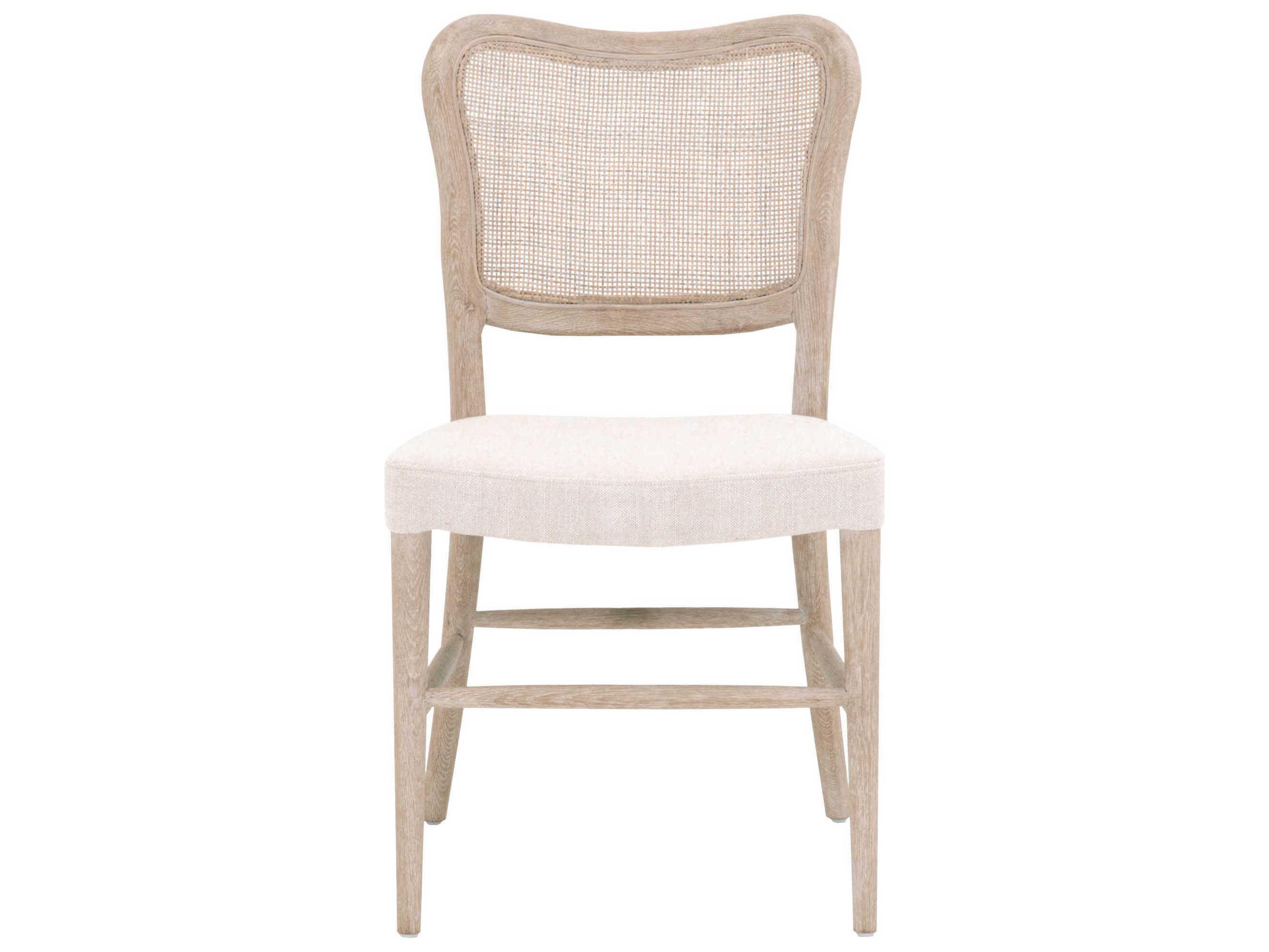 Luxecor Respite Oak Wood Beige Upholstered Side Dining Chair Set of 2