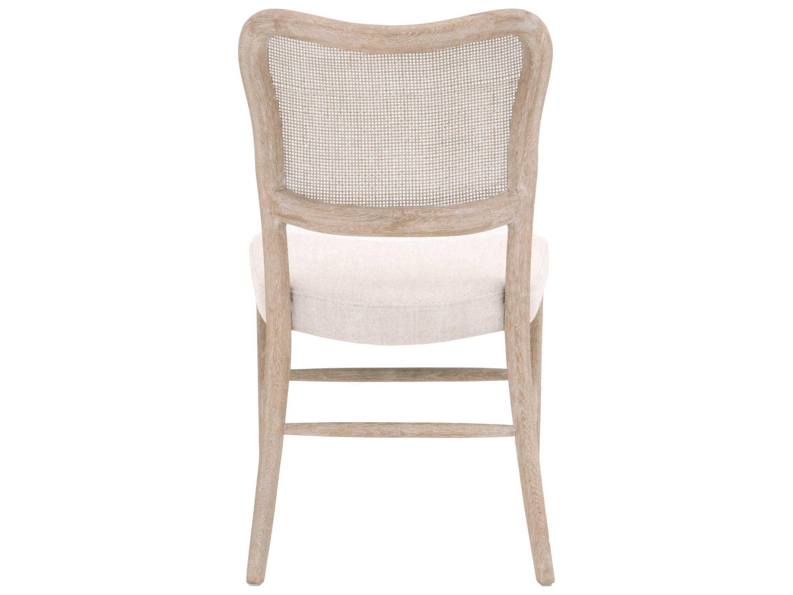 Luxecor Respite Oak Wood Beige Upholstered Side Dining Chair Set of 2