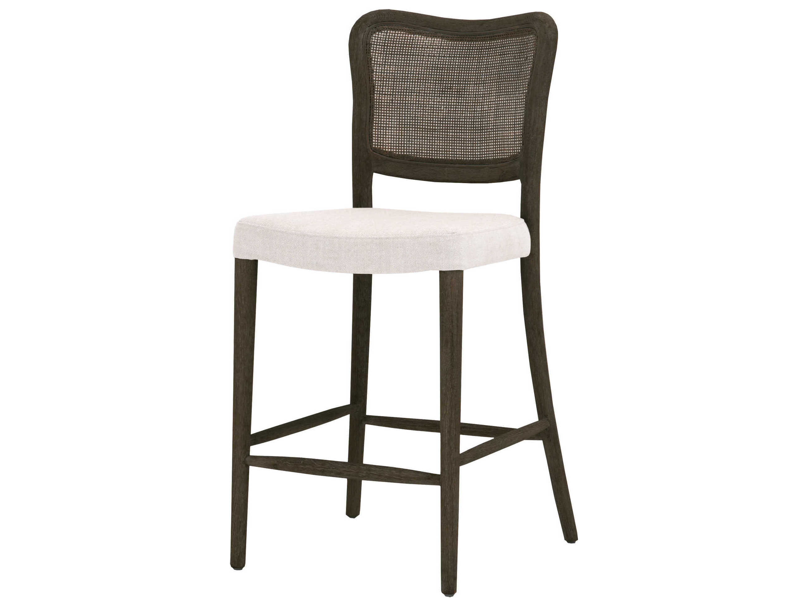 Essentials for Living Stitch & Hand Cela Upholstered Oak Wood Bisque Matte Brown Counter Stool